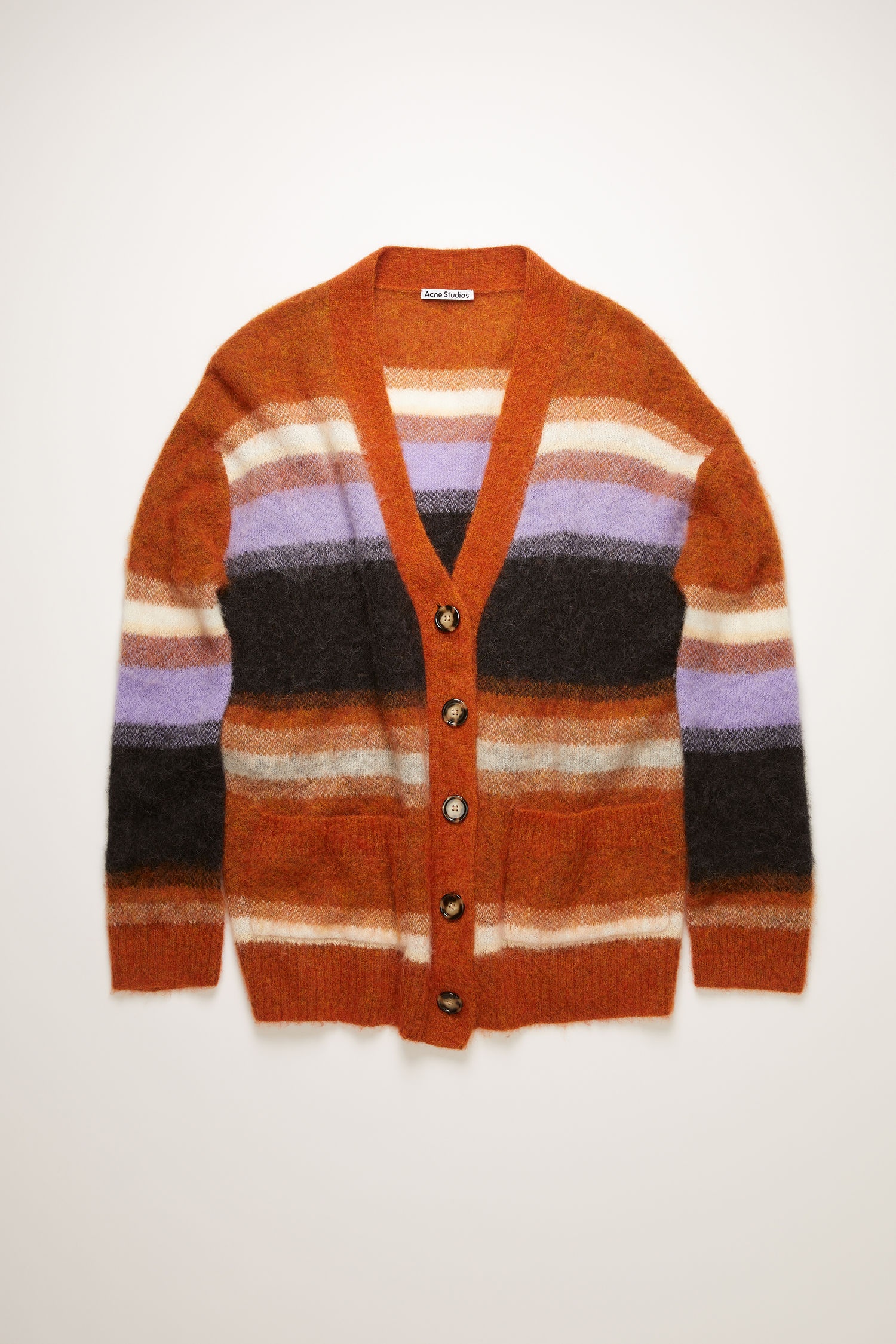 Striped cardigan pumpkin orange/multi - 1