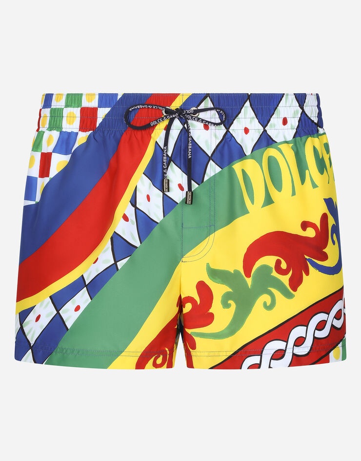 Short swim trunks with Carretto print - 1