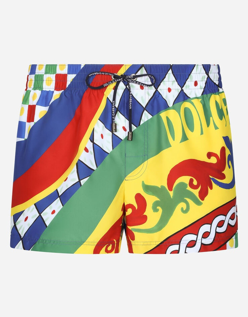 Short swim trunks with Carretto print 1