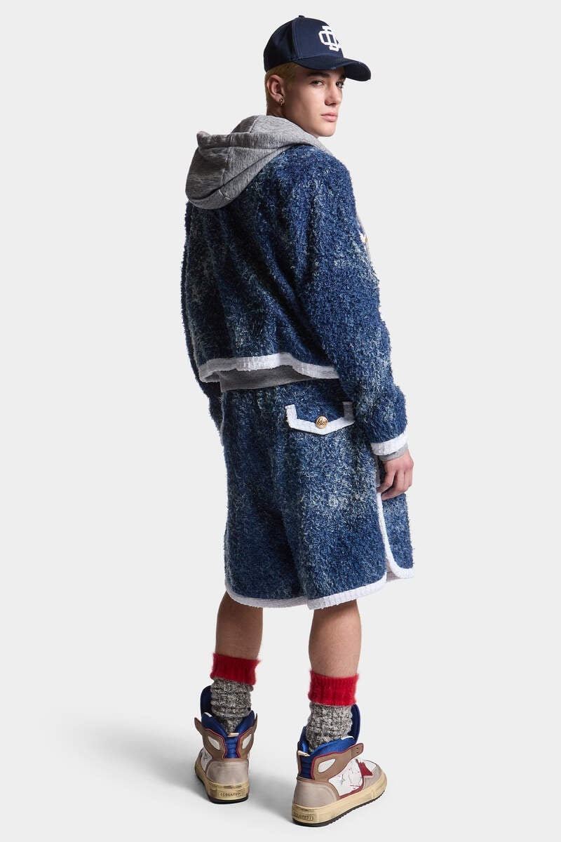 DENIM FUR SHORT PANTS - 4