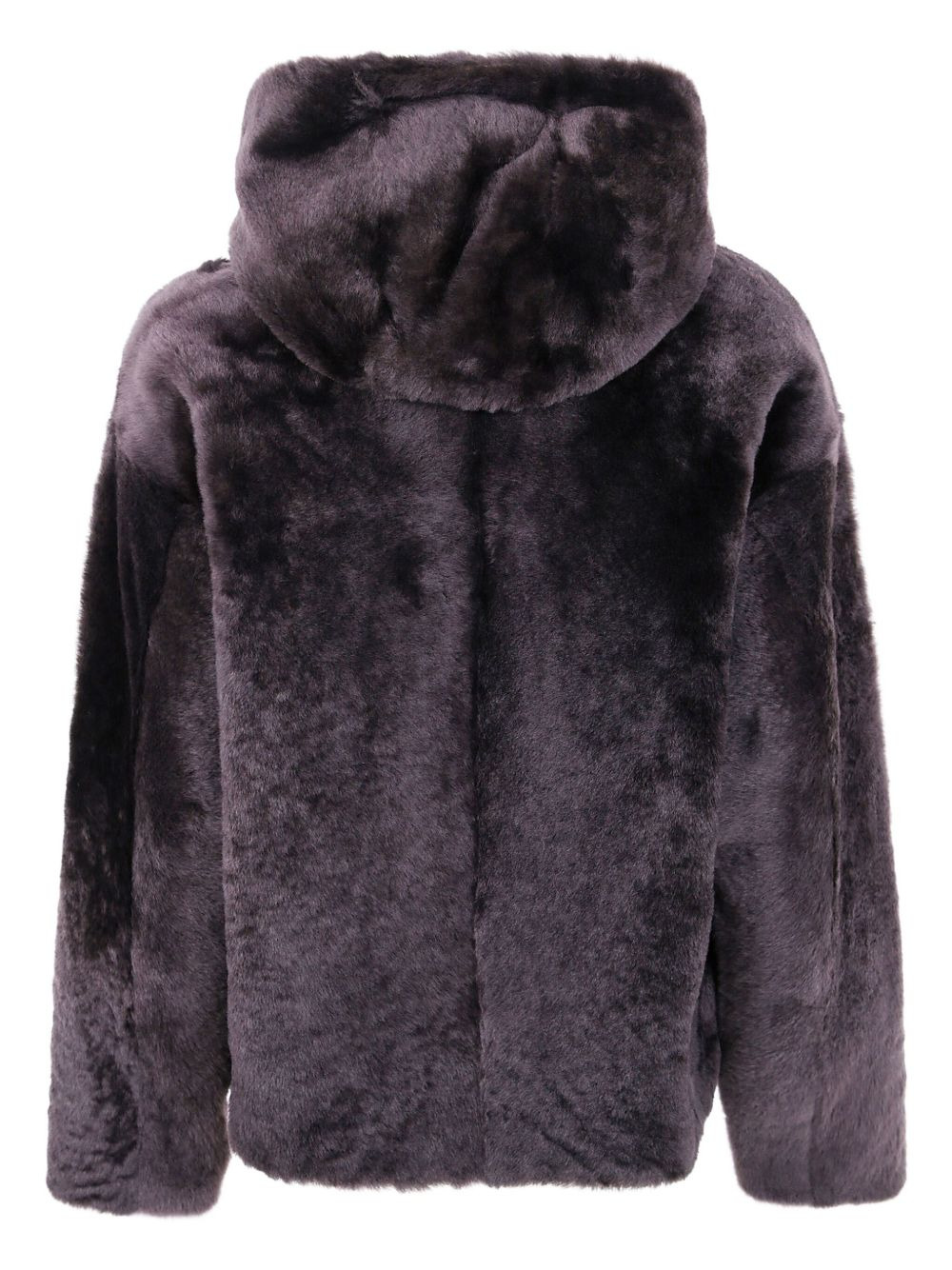 hooded lamb-fur jacket - 2