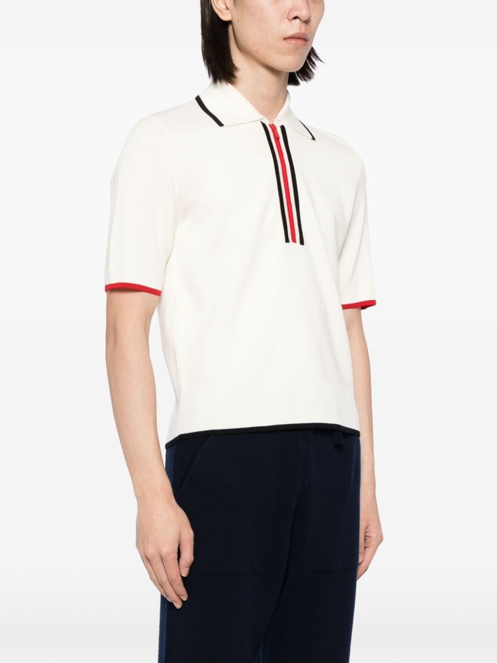 RWB stripe short sleeves Milano stitch polo - 3