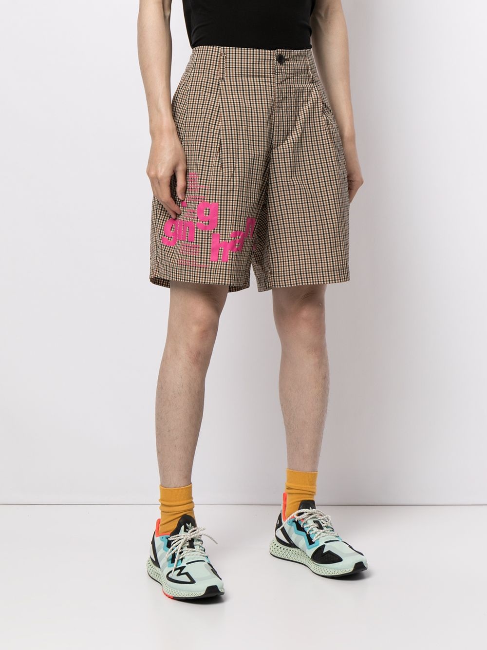 plaid-check pattern shorts - 3