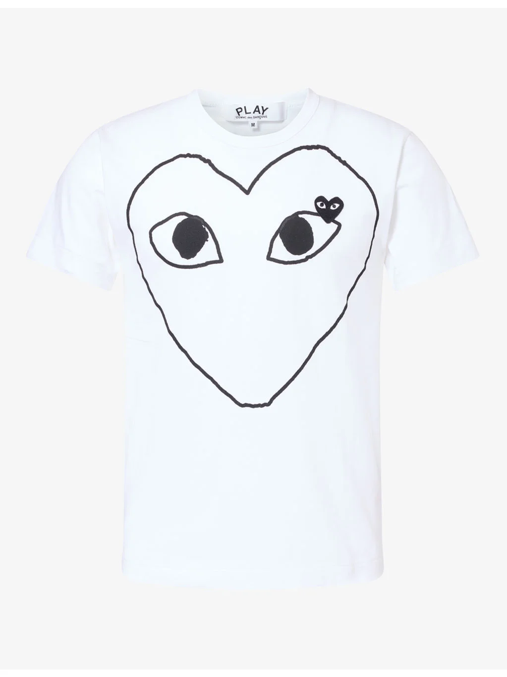 Hollow Heart-Logo Graphic Cotton T-Shirt - 1