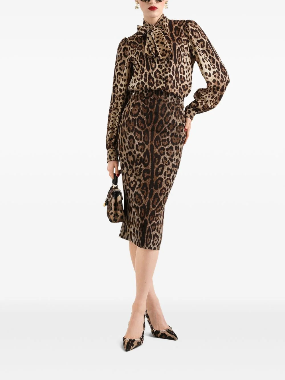 leo-print cady skirt - 1
