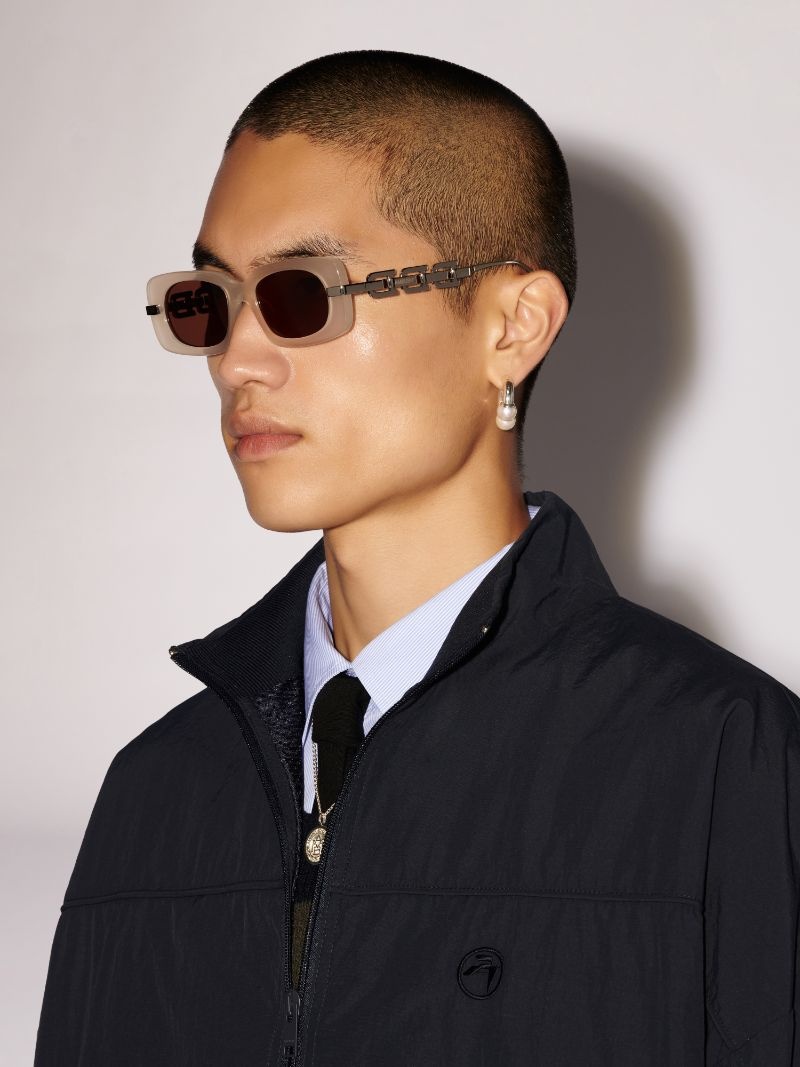 未使用新品AMBUSH A CHAIN SUNGLASSES Ambush A Chain 1007 Black Silver Sunglasses - eye-oo.com