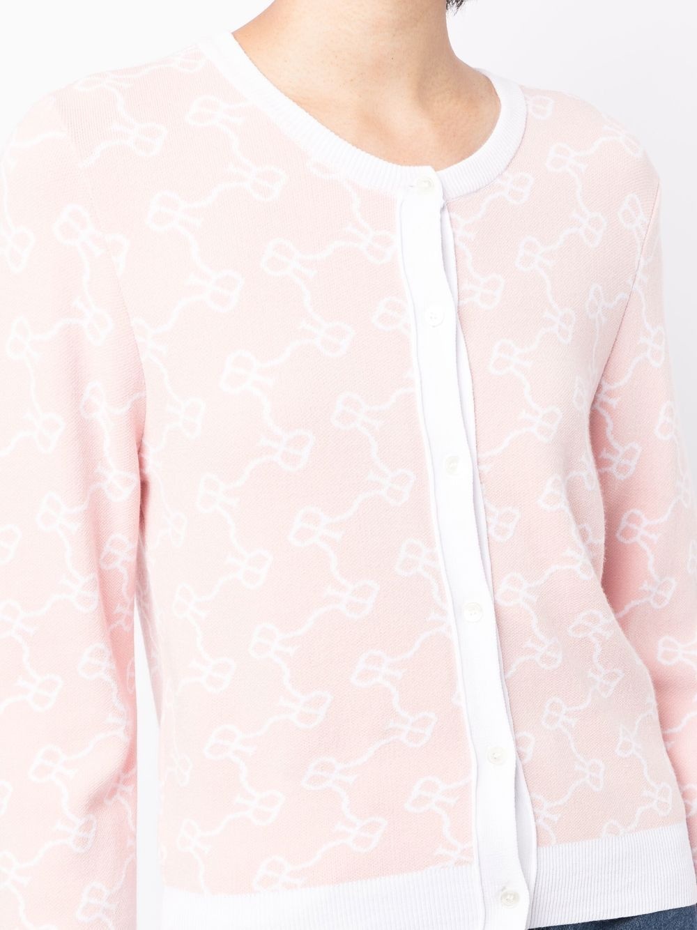 monogram-print button-up cardigan - 5