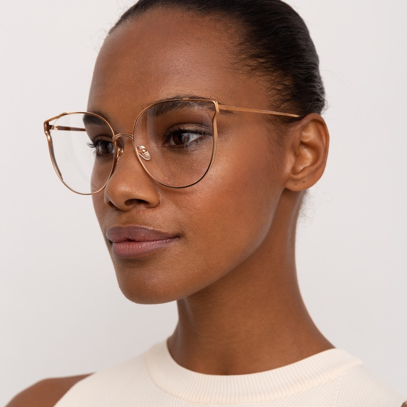 LINDA FARROW Joanna Optical Frame in Yellow Gold outlook
