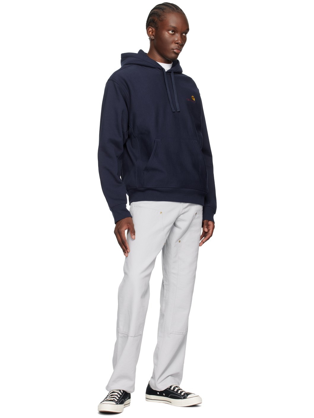 Navy American Script Hoodie - 4