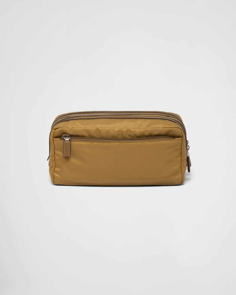 Re-Nylon and Saffiano leather travel pouch 3