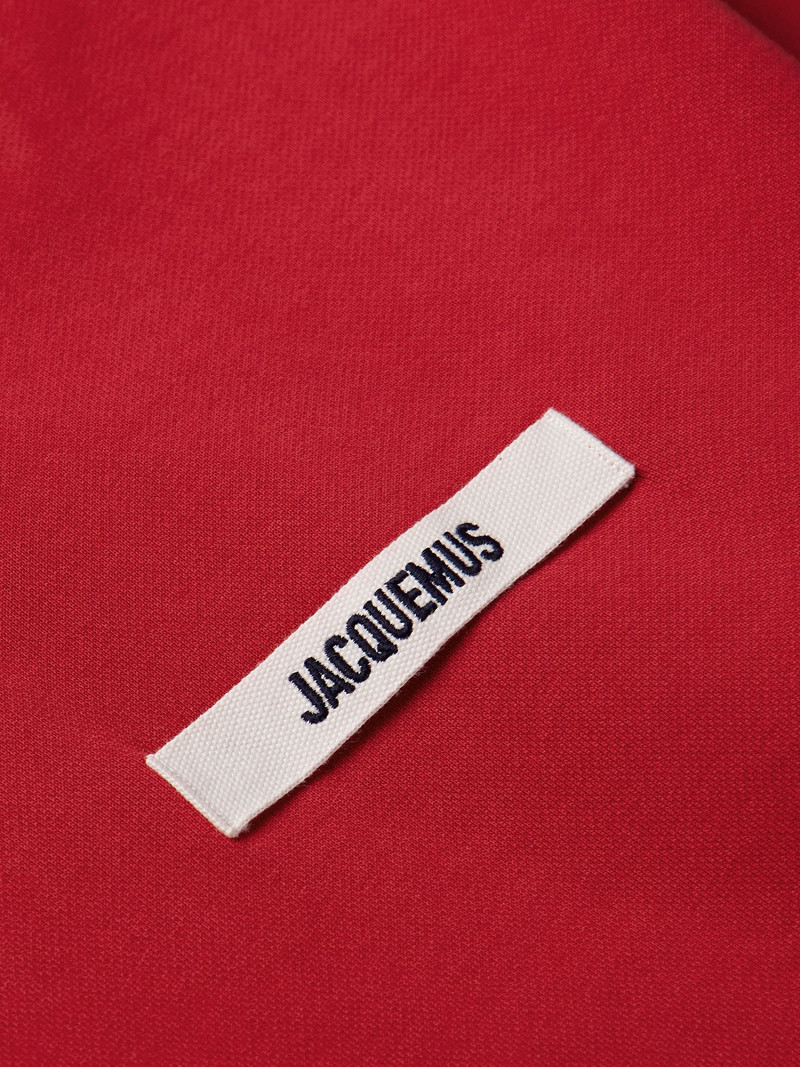 Logo-Appliquéd Cotton-Jersey Hoodie Red 4