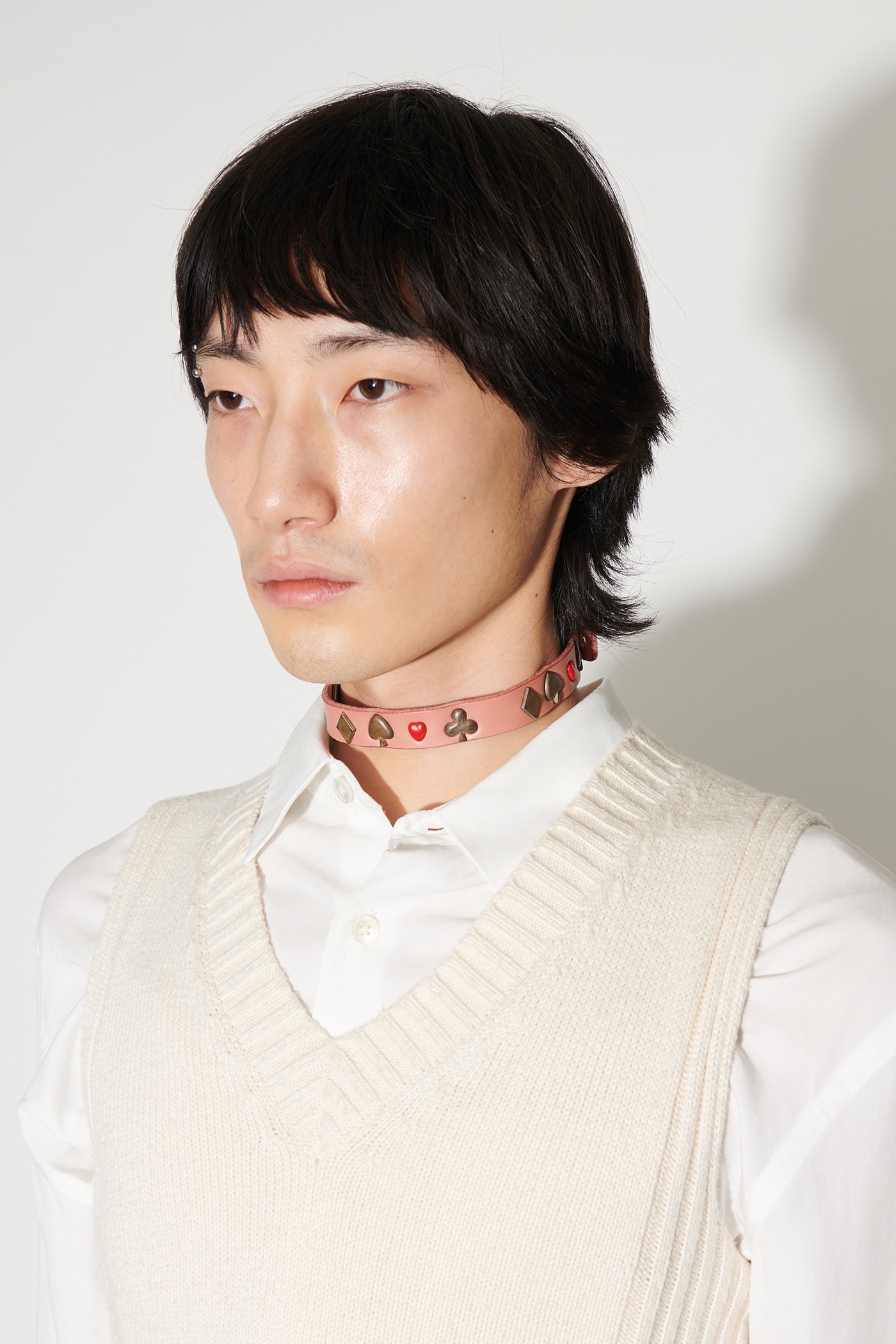 2 cm Card Deck Choker Tasty Pink Leather - 4