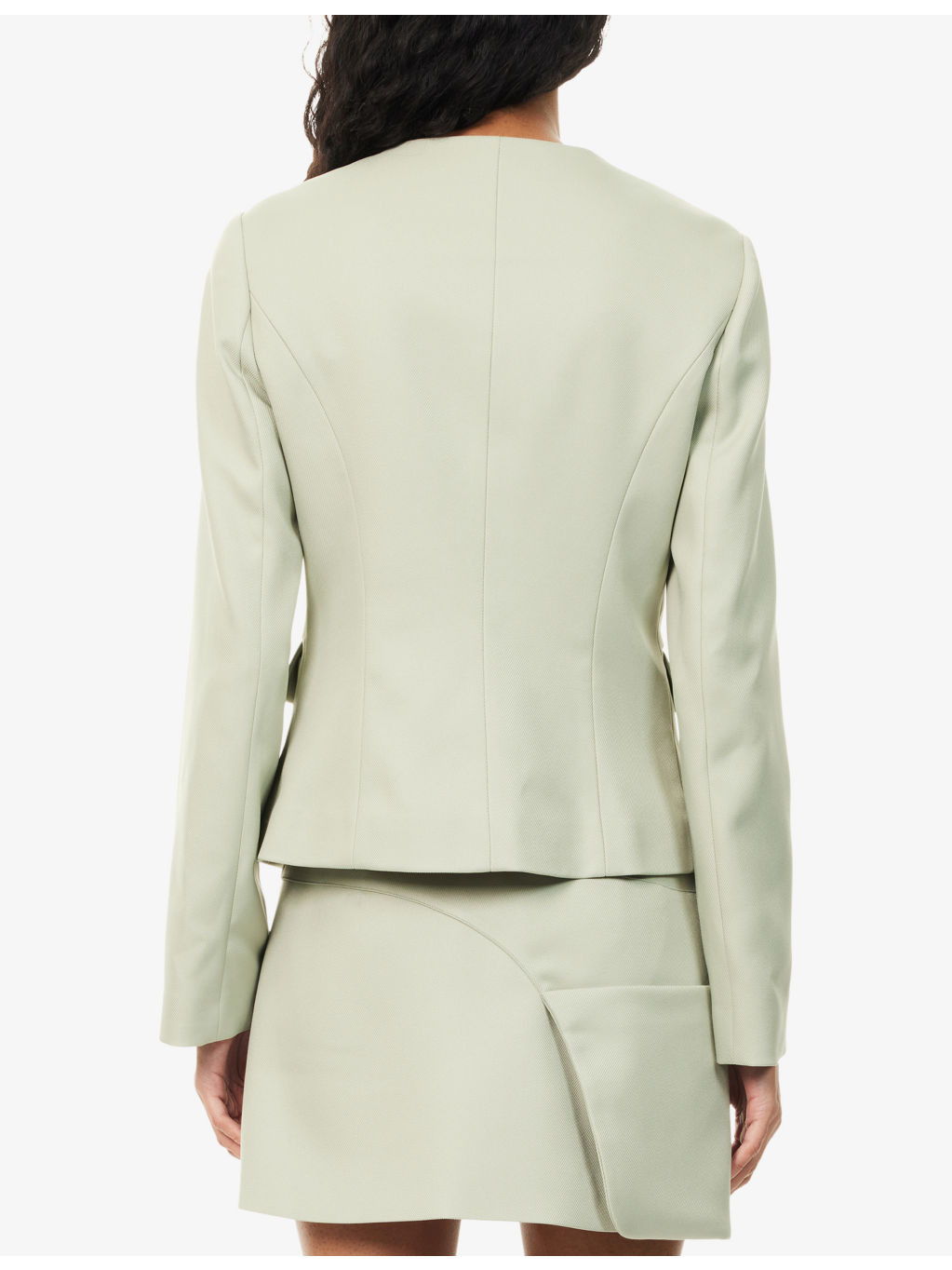 Agnes Round-Neck Fitted Woven Jacket - 4