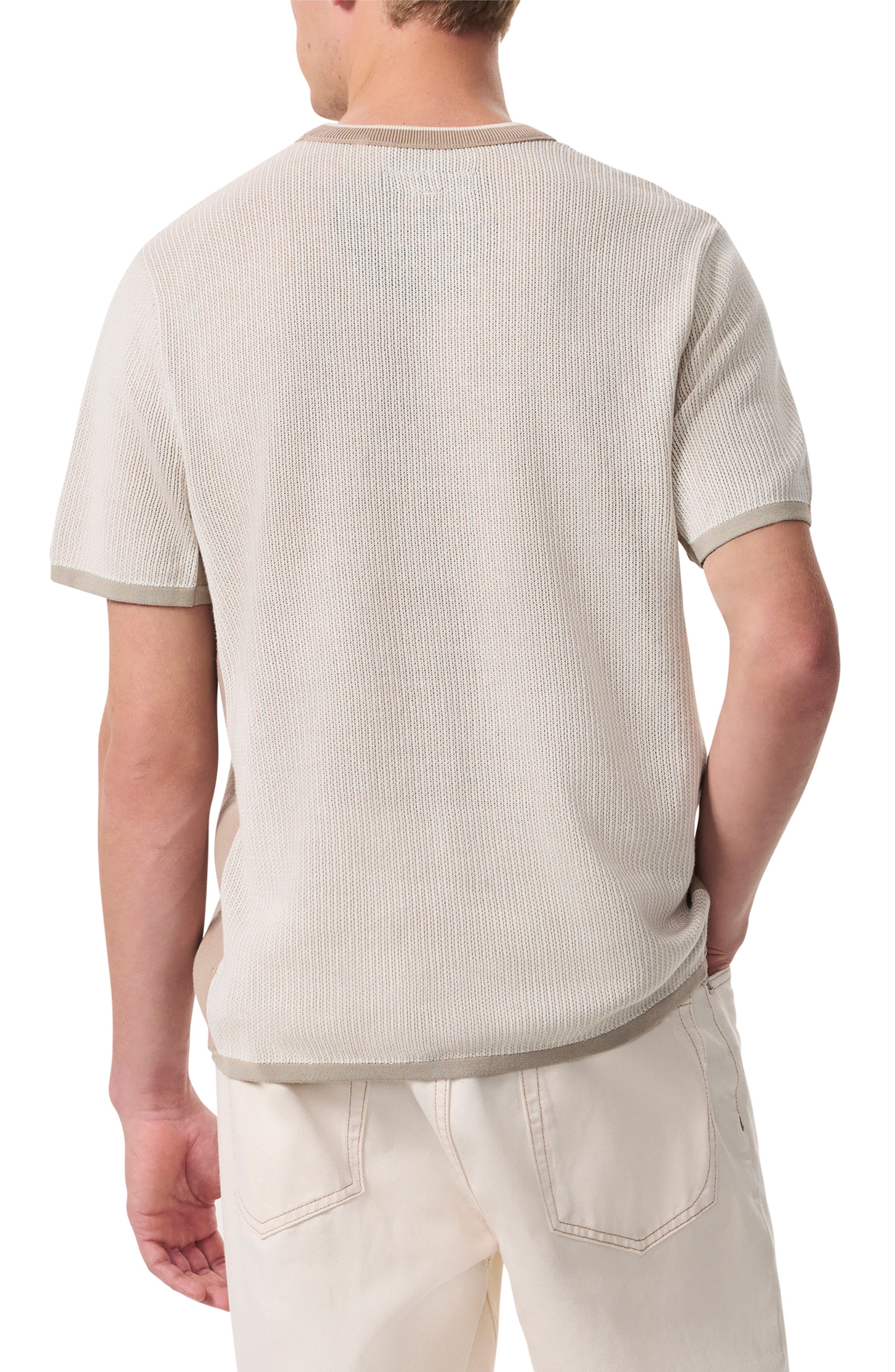 rag & bone Harvey Ringer Cotton Blend Mesh T-Shirt in Light Beige at Nordstrom - 2