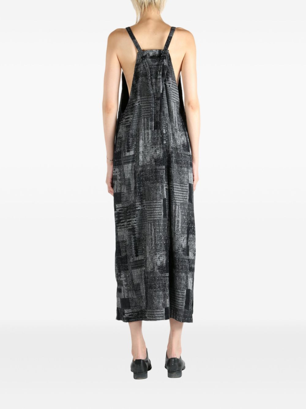 abstract-print sleeveless midi dress - 4