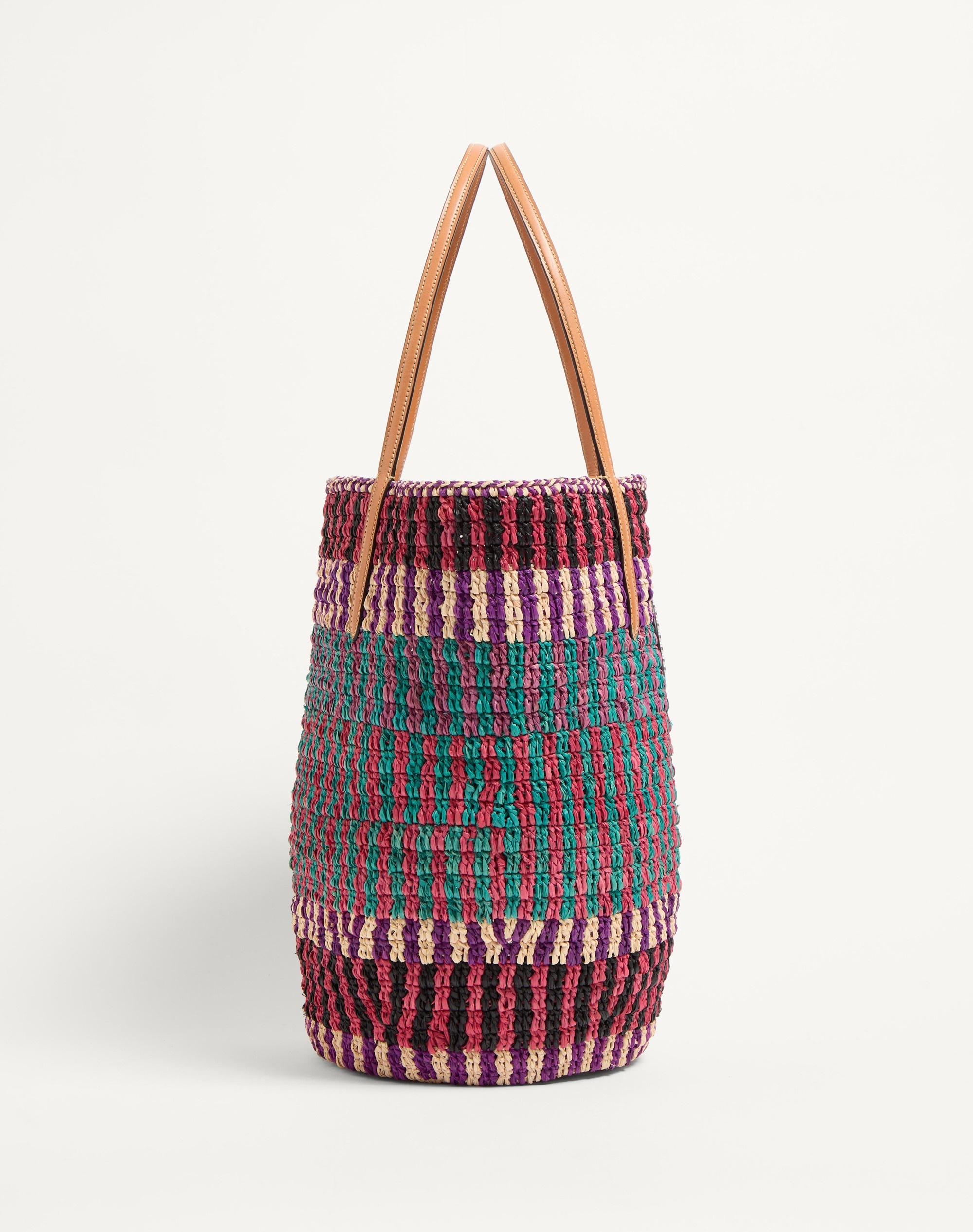 VLOGO SIGNATURE RAFFIA SHOPPING BAG - 4