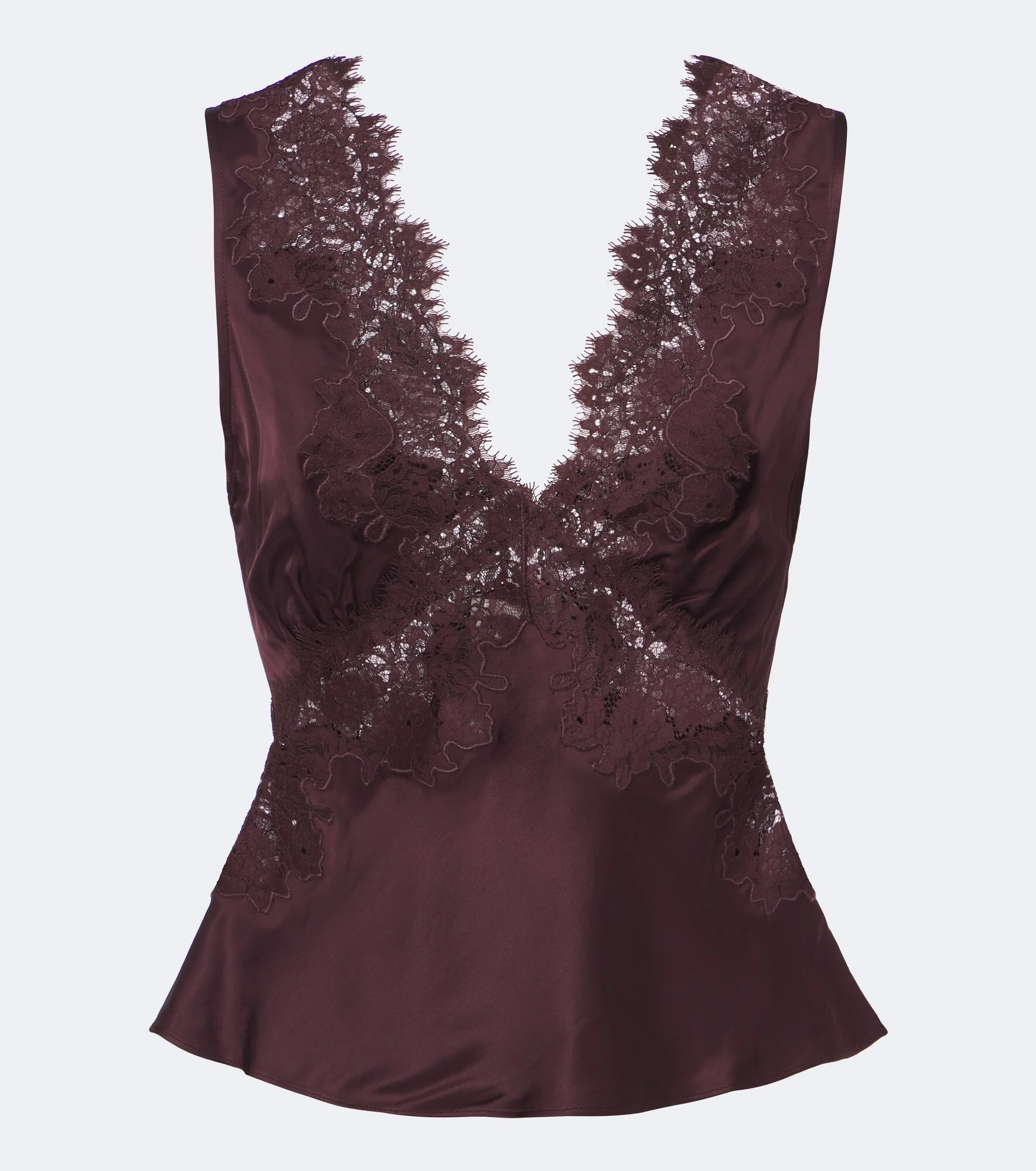 Emmie lace-trimmed satin top - 1