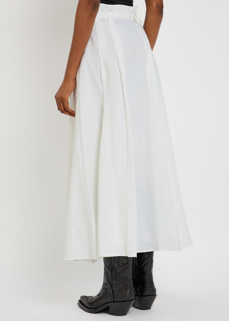 Gabriela Hearst Dugald Pleated Linen Maxi Skirt - 3