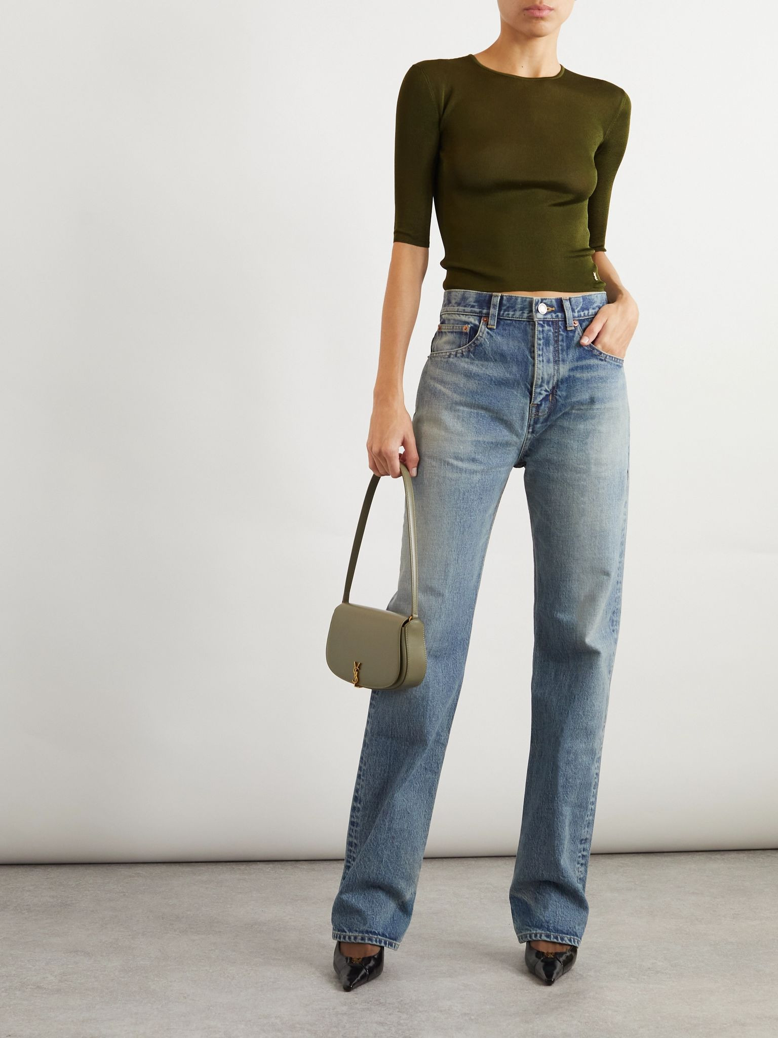 Embellished knitted top Green - 2