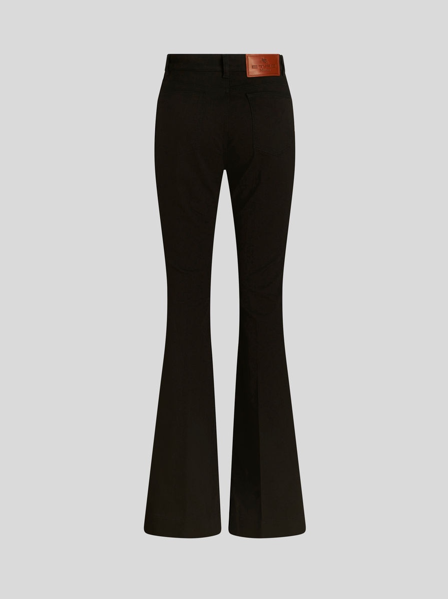 FLARED JEANS WITH FOLIAGE EMBROIDERY - 5