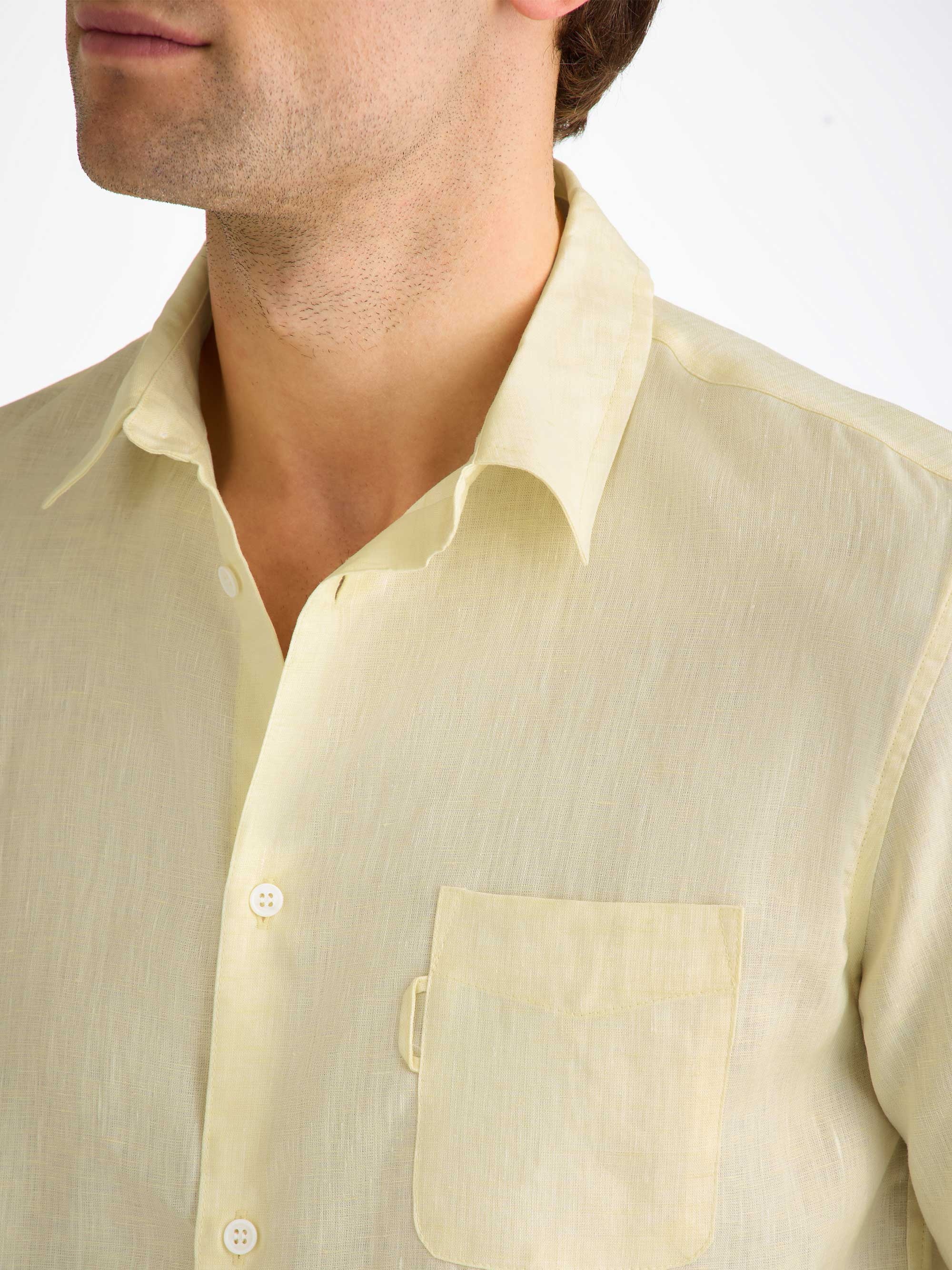 Men's Shirt Monaco Linen Buttermilk - 5