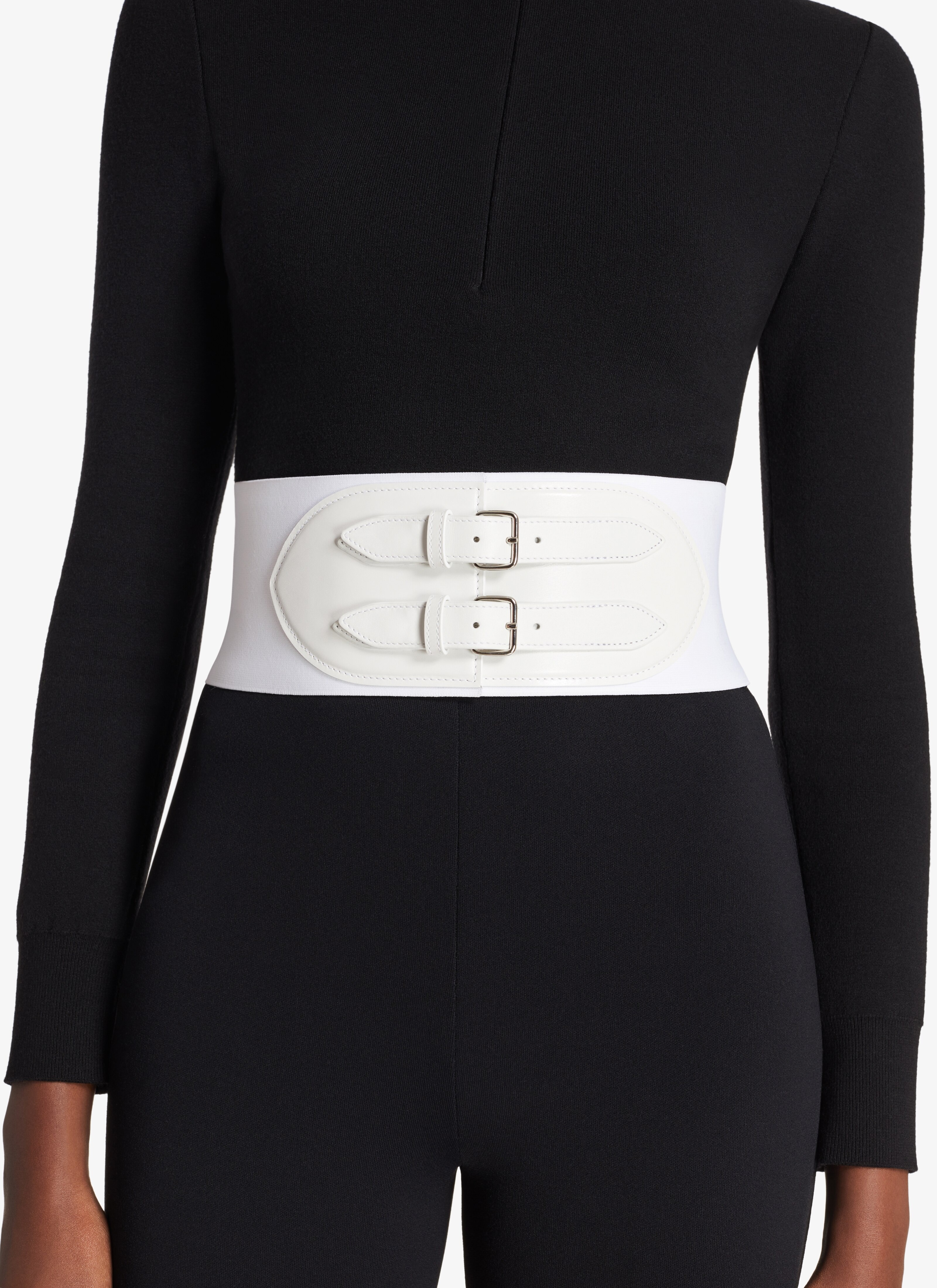 CORSET ELASTIQUE BELT IN STRETCH AND CALFSKIN - 2