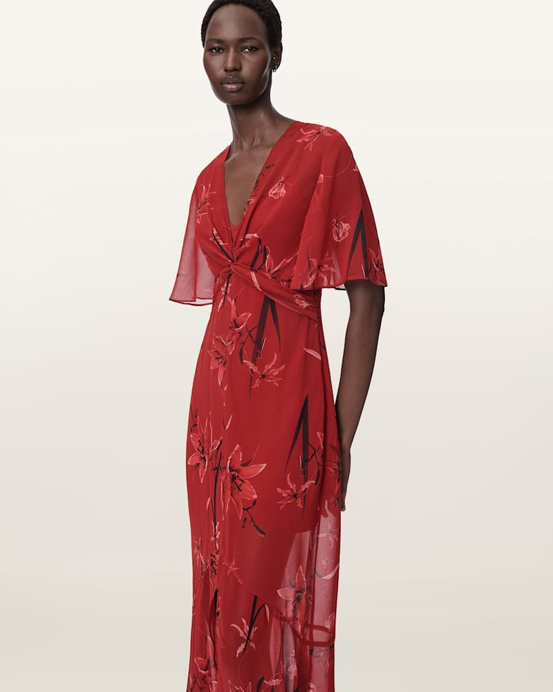 MOLLIE TWIST DETAIL FLORAL MIDI DRESS 3