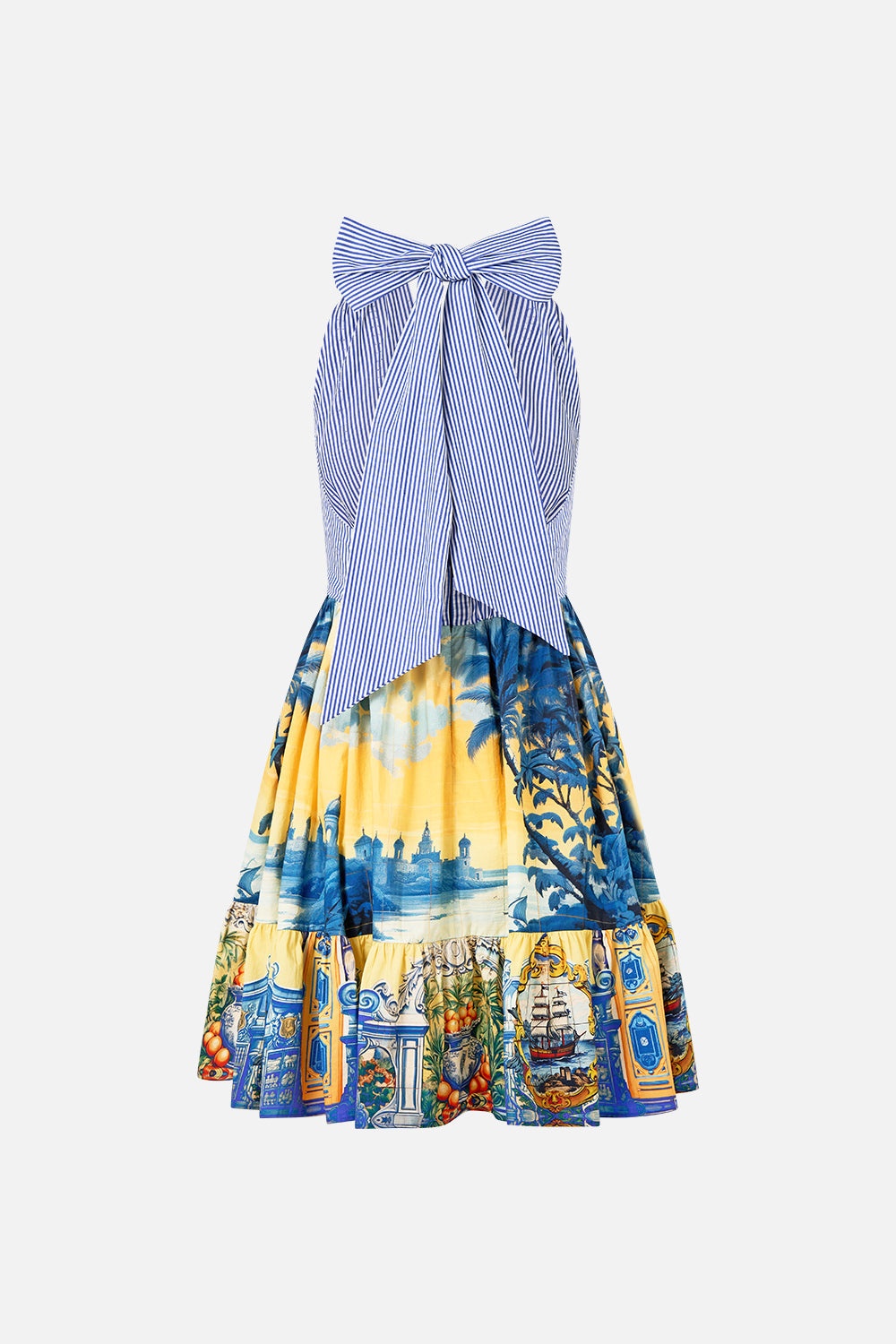 RUFFLE HEM HALTER SHORT DRESS - 7