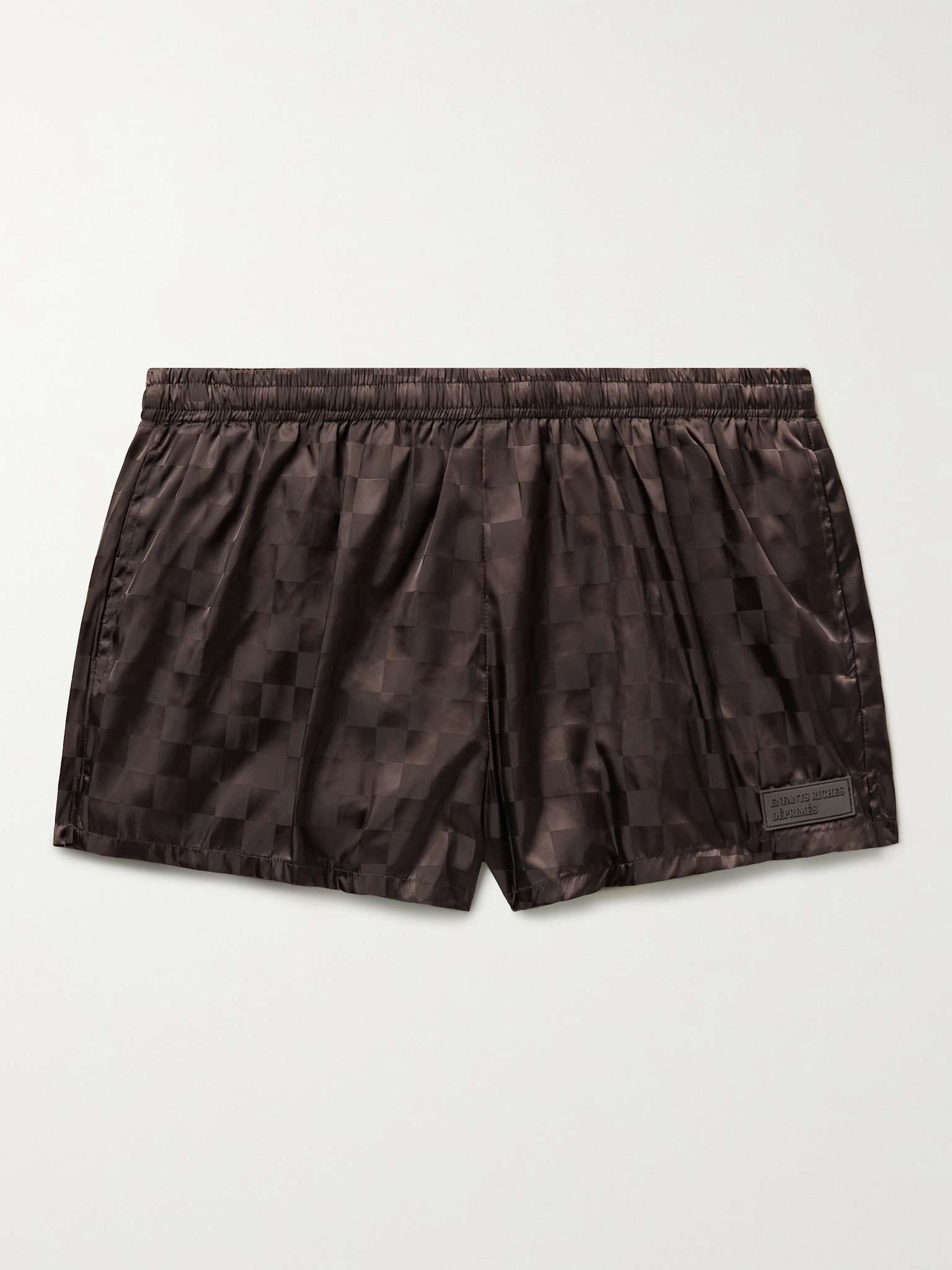 Logo-Appliquéd Checkerboard Nylon-Jacquard Shorts - 1