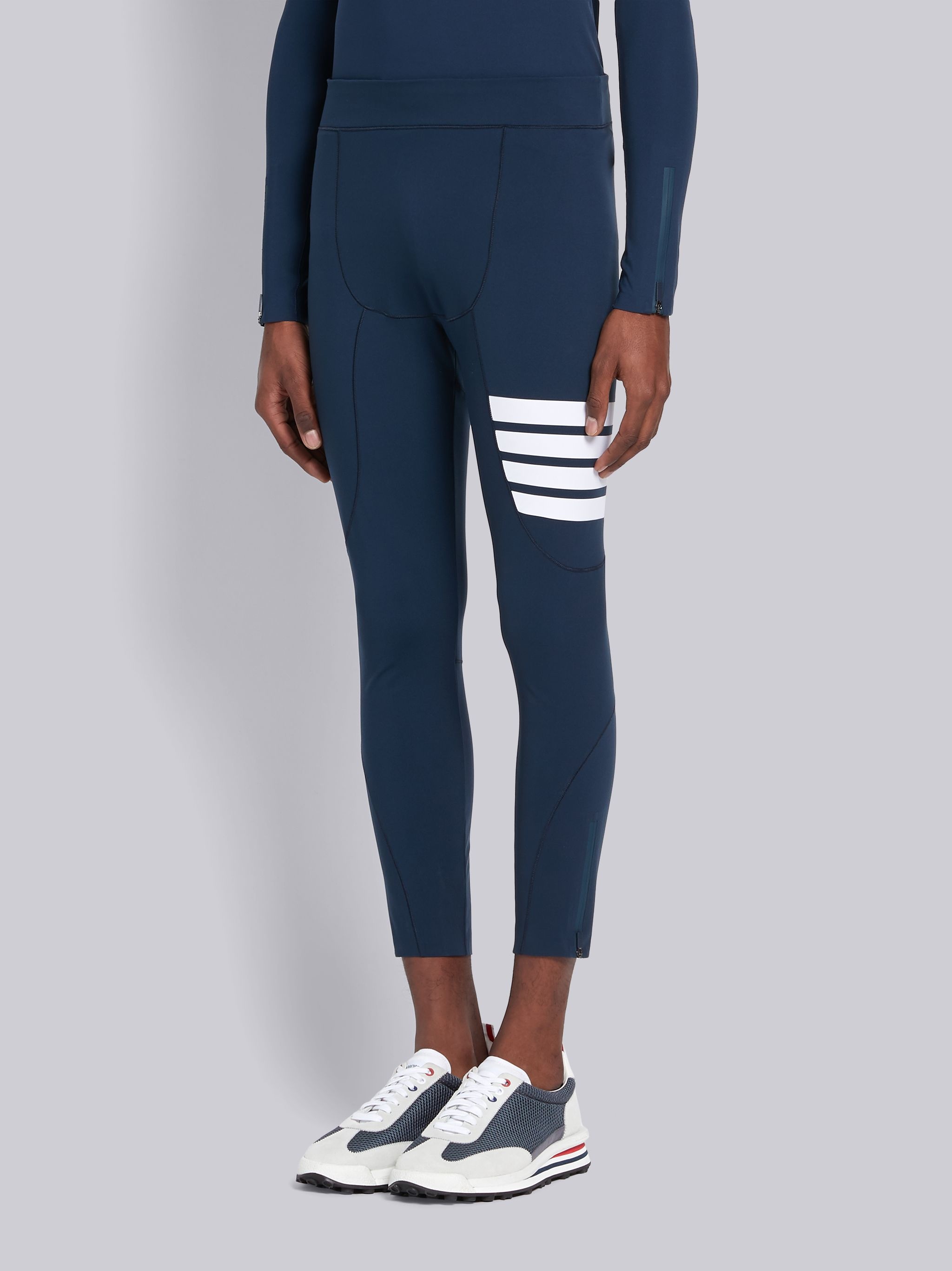 Navy Lightweight Compression Tech 4-Bar Tights - 2