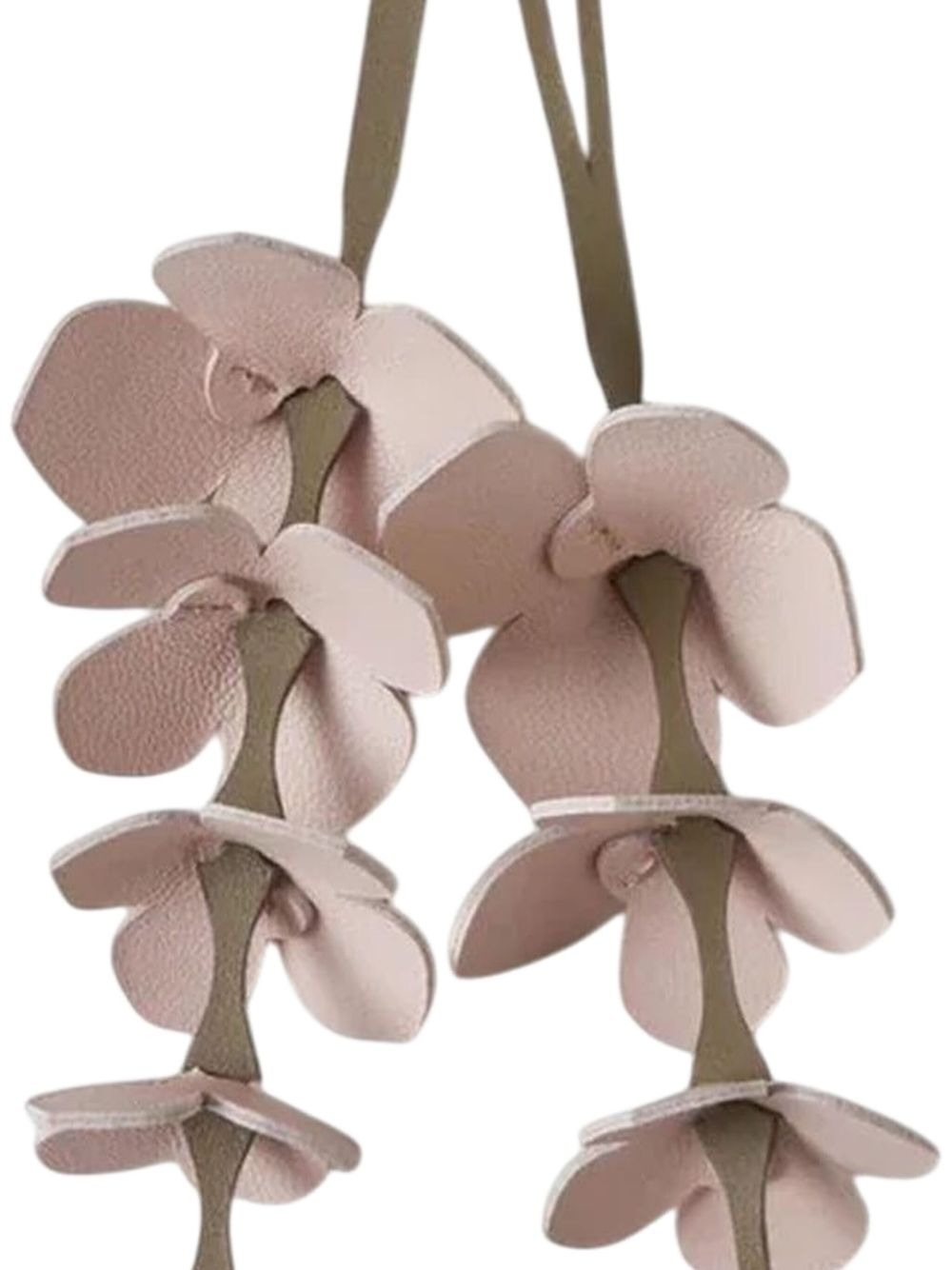 flower-embellished leather keyring - 2