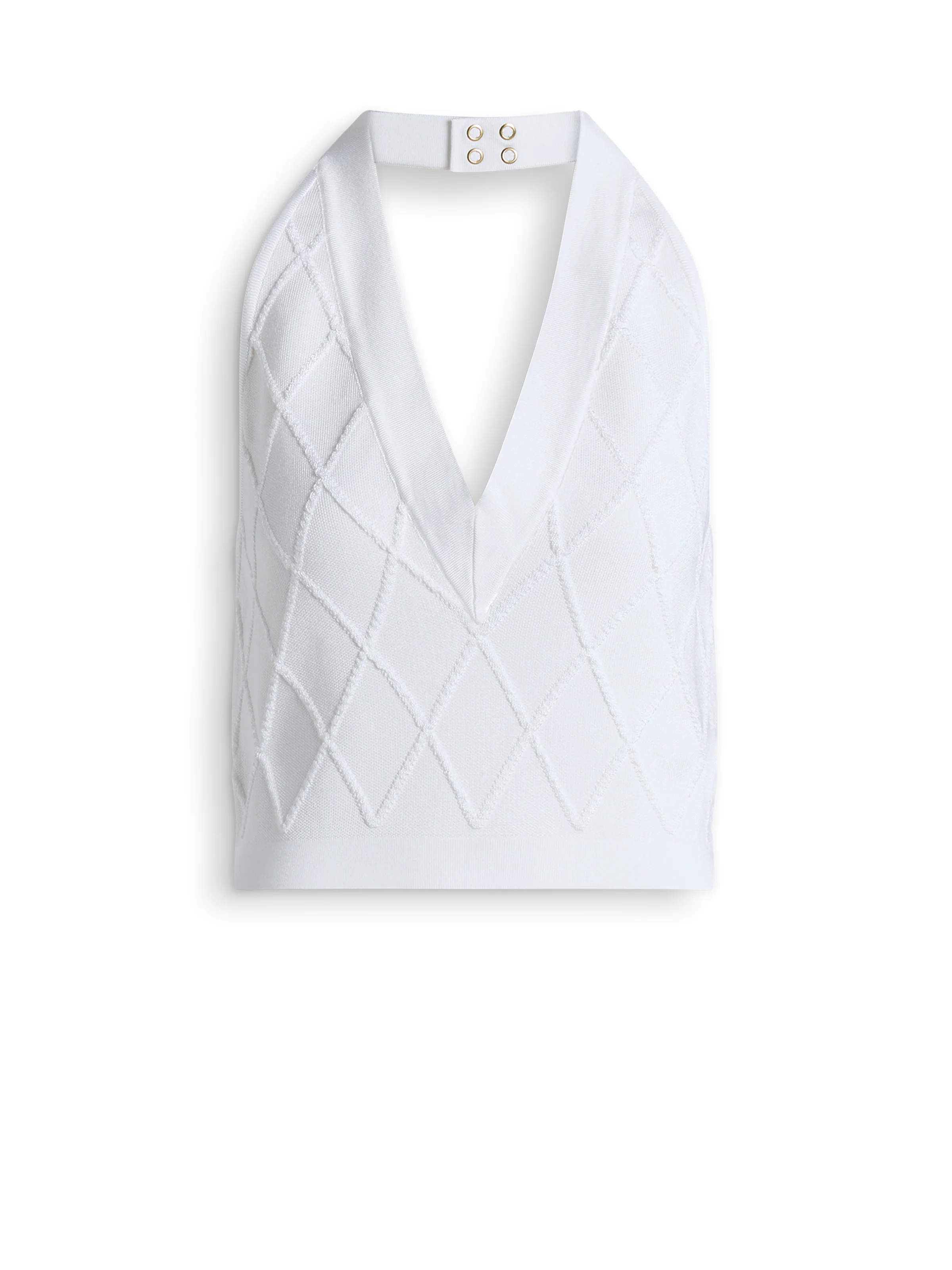 Quilted knit halterneck top - 1