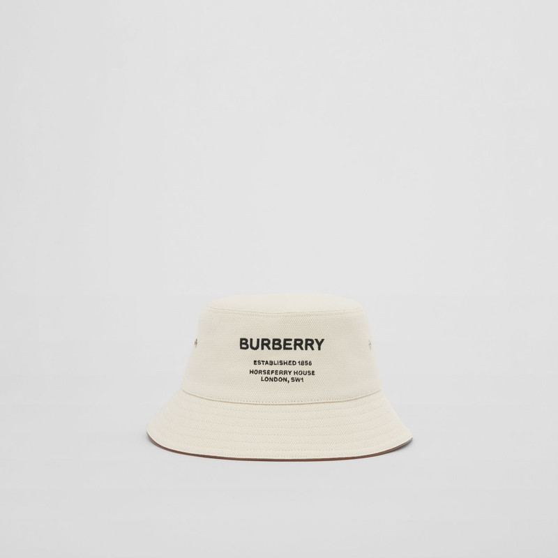 Horseferry Motif Cotton Bucket Hat 1