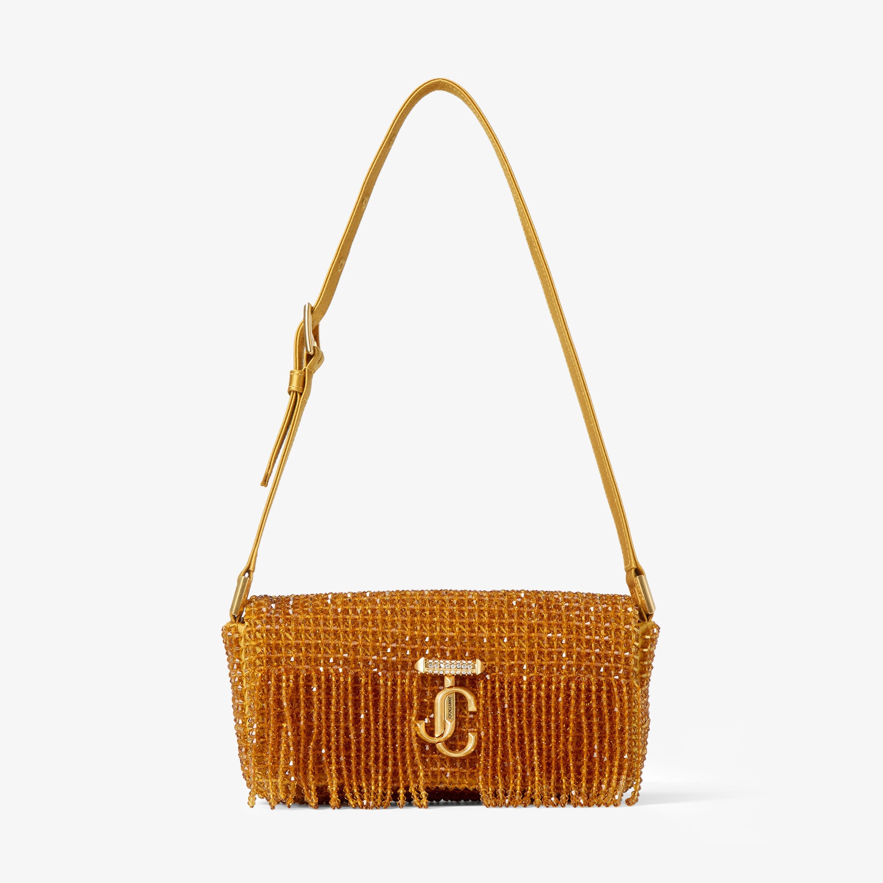 Varenne Mini Shoulder
Sunflower Satin Mini Shoulder Bag with Crystal Fringe - 1