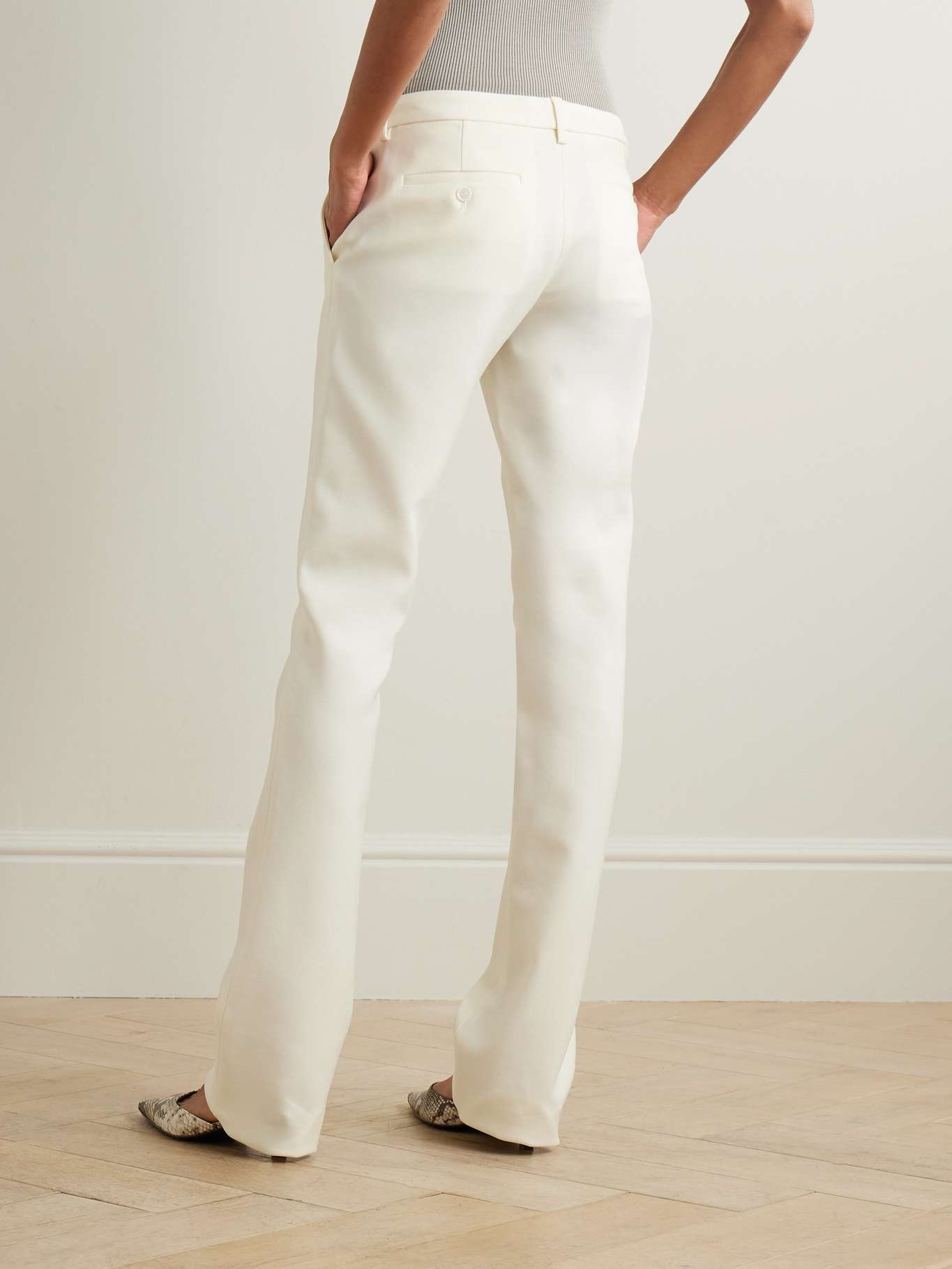 Wool-blend twill flared pants - 4