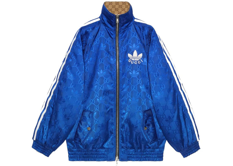 GUCCI Gucci x adidas Reversible Jacket Beige/Ebony/Blue outlook