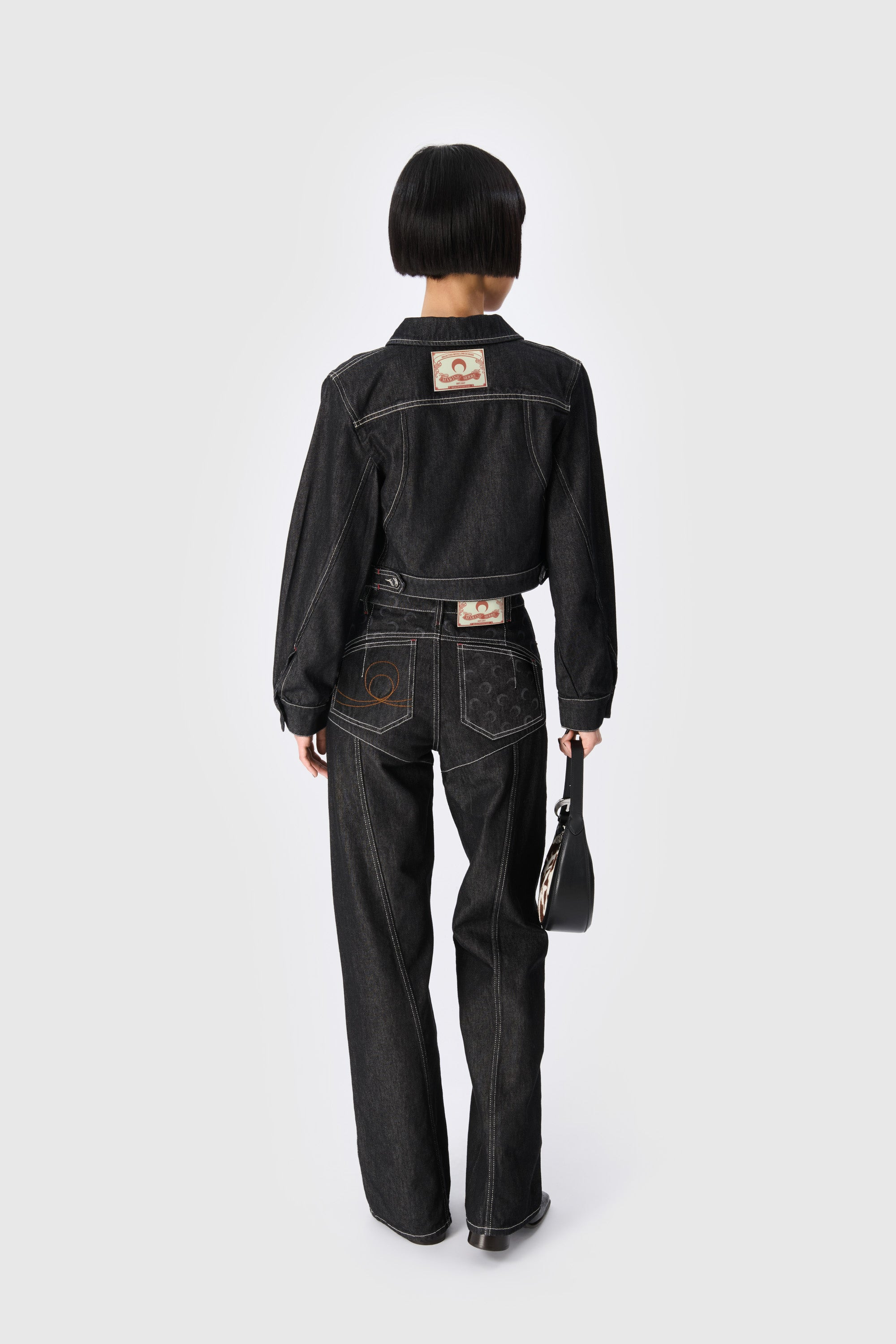 Moon Laser Denim Cropped Jacket - 3