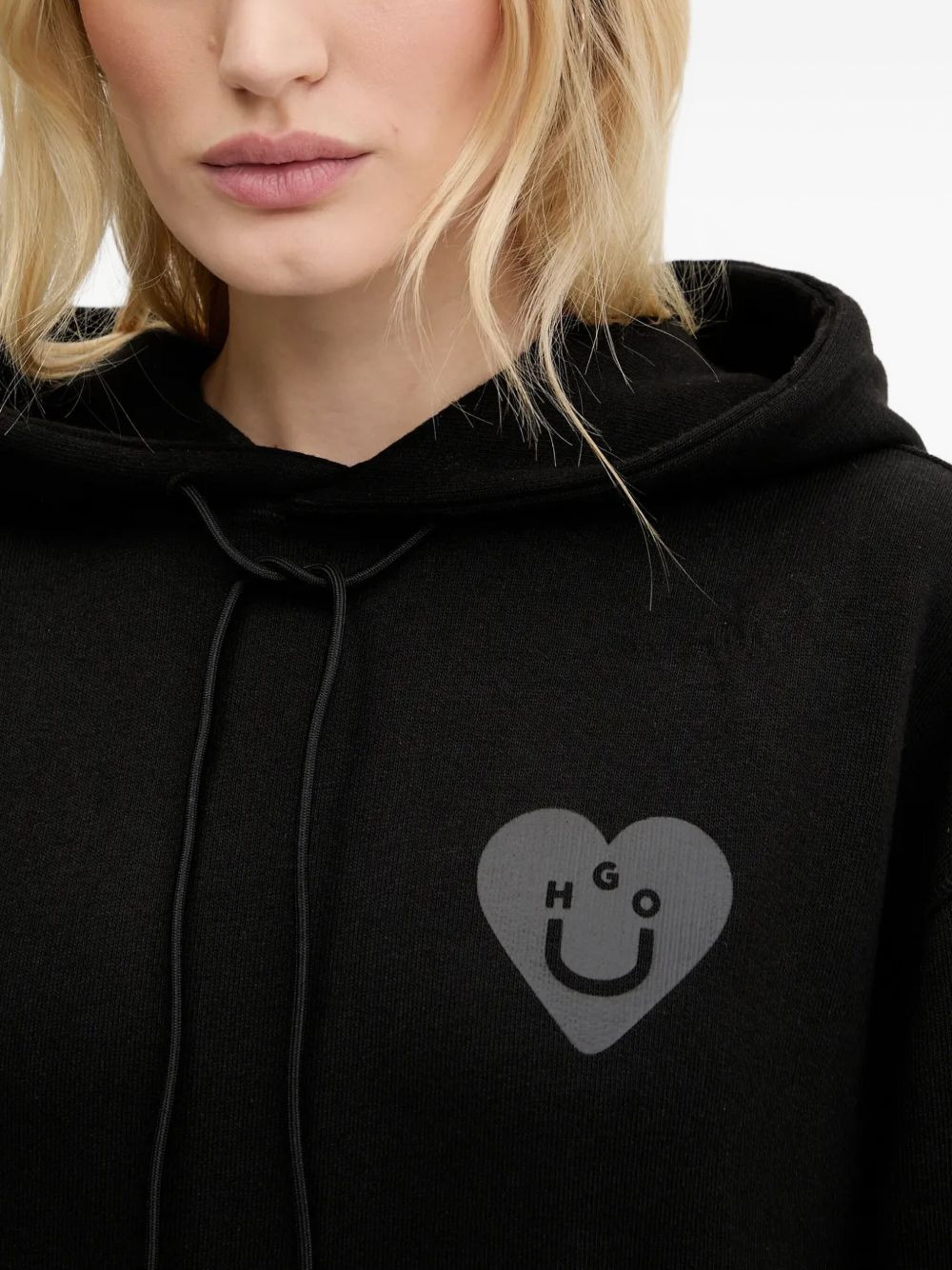 heart-logo ribbed hoodie - 4
