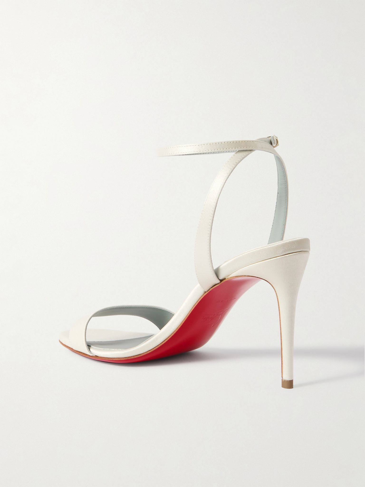 Loubigirl 85 satin sandals Off-white - 3