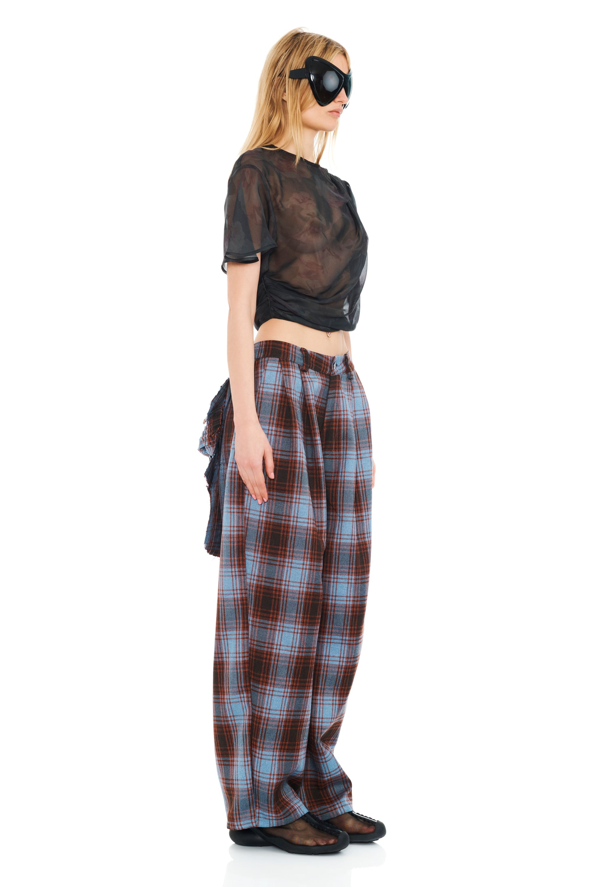 CRANBERRY SKY PLAID BUSTLE CATCHFLY PANT - 2