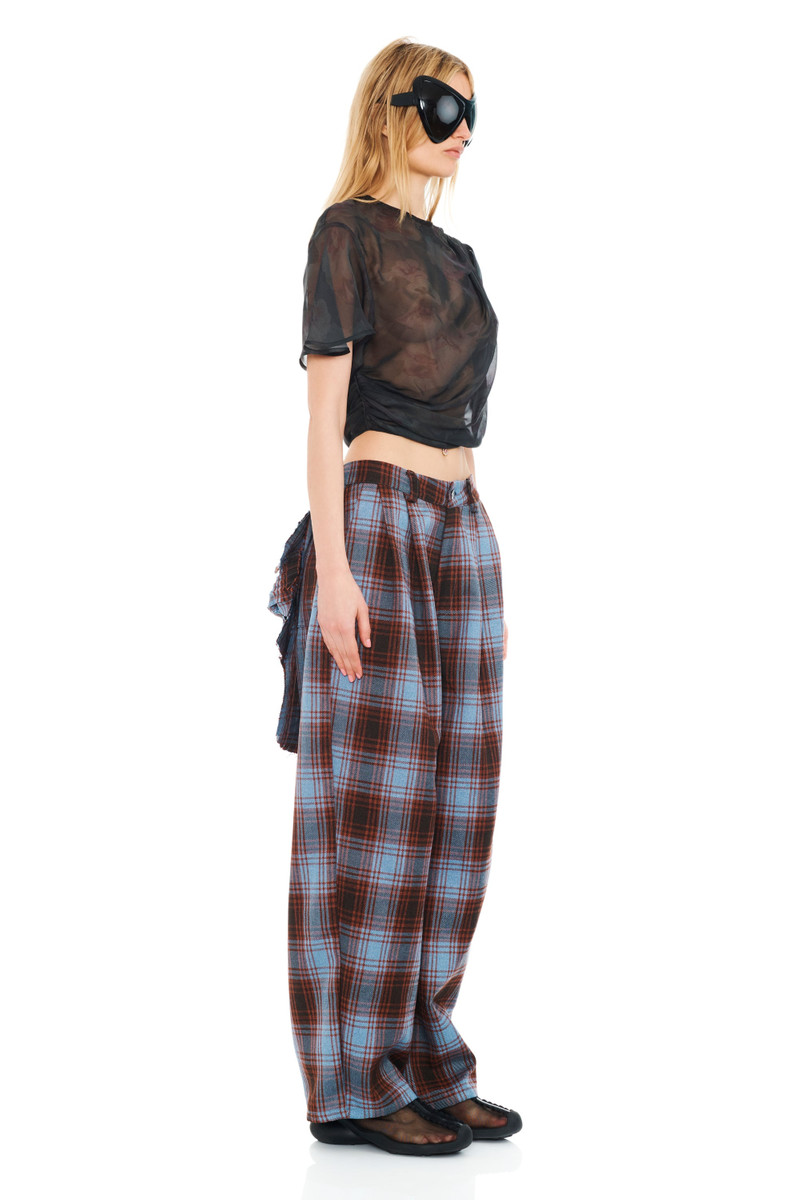 Collina Strada CRANBERRY SKY PLAID BUSTLE CATCHFLY PANT outlook