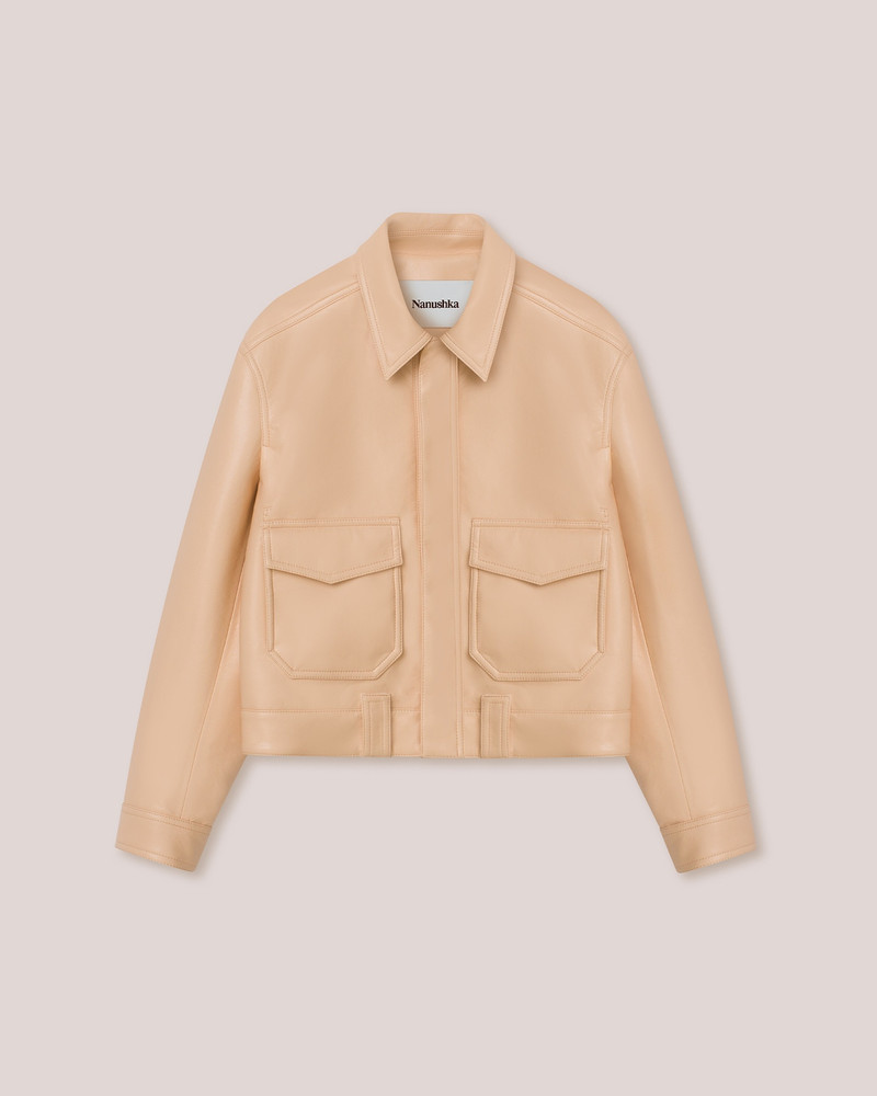 RUBEN - Regenerated leather jacket - Peach 1