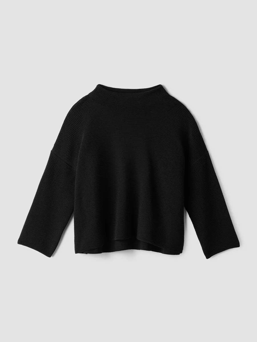 Peruvian Cotton Blend Funnel Neck Top - 1