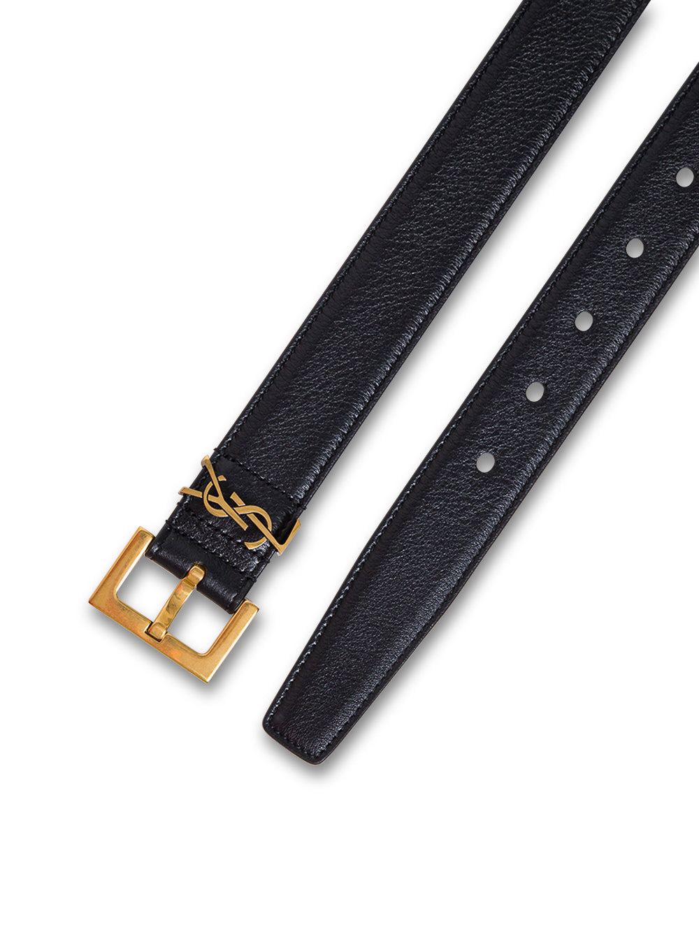 Saint Laurent Women Black Leather Belt With Logo Buckle Saint Laurent Woman - 2
