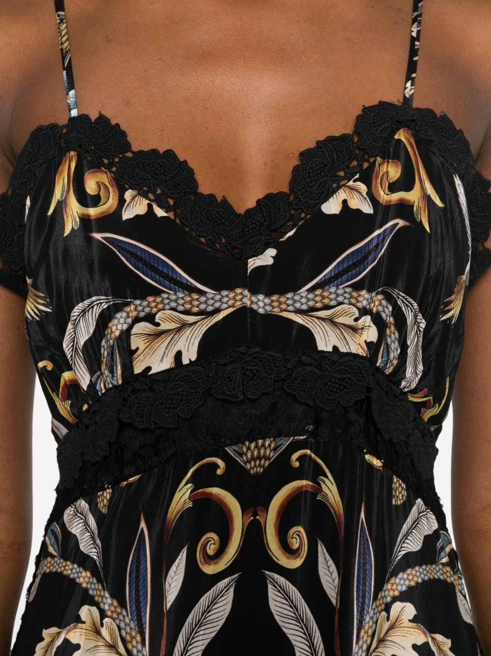 Snake Garden-print dress - 5