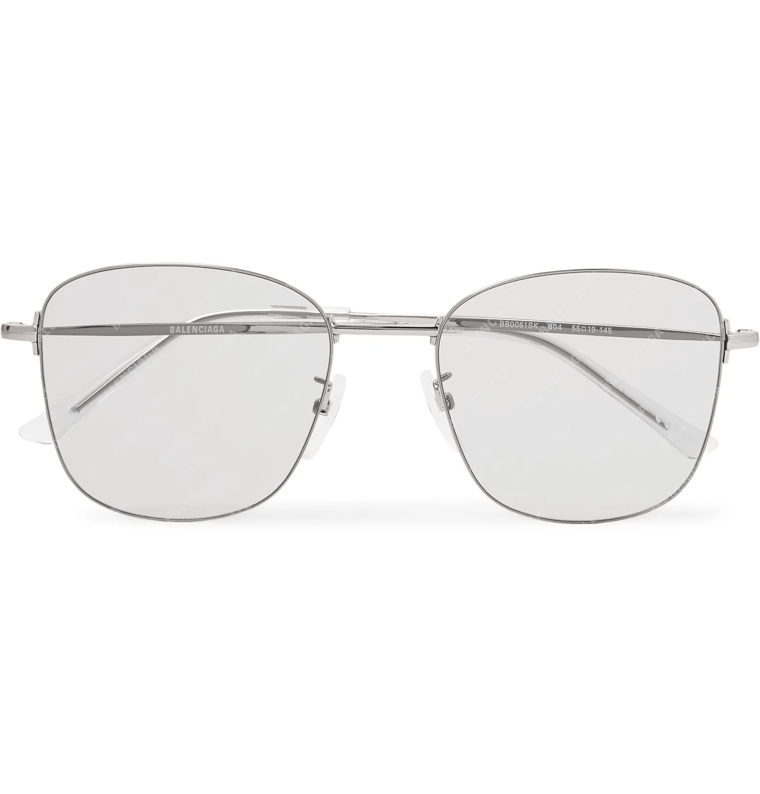 Square-Frame Silver-Tone Logo-Print Sunglasses - 5