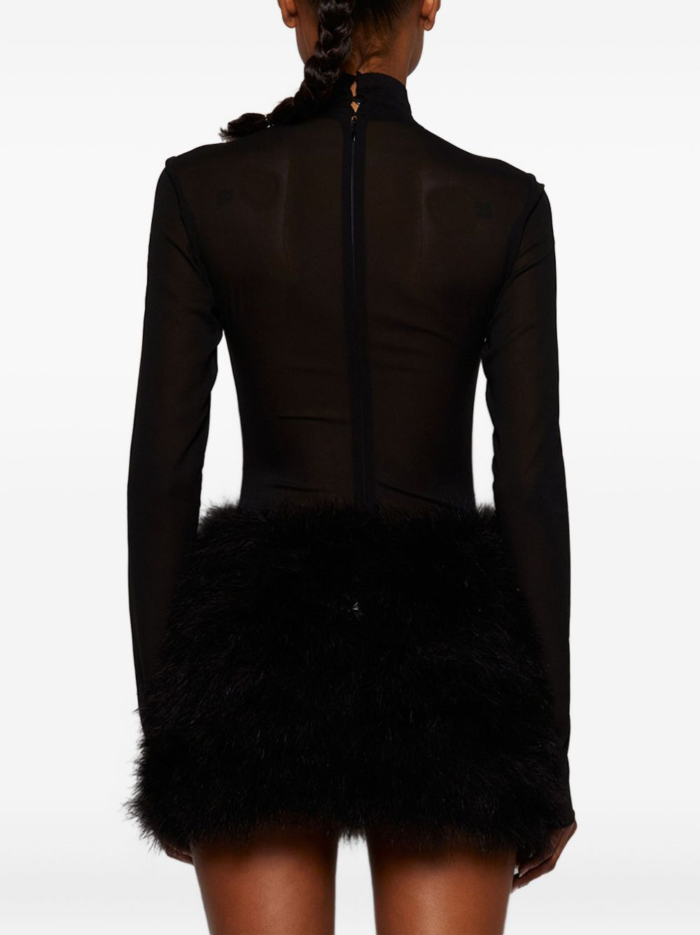 Elly In Mystere feather-trimmed mini dress - 5