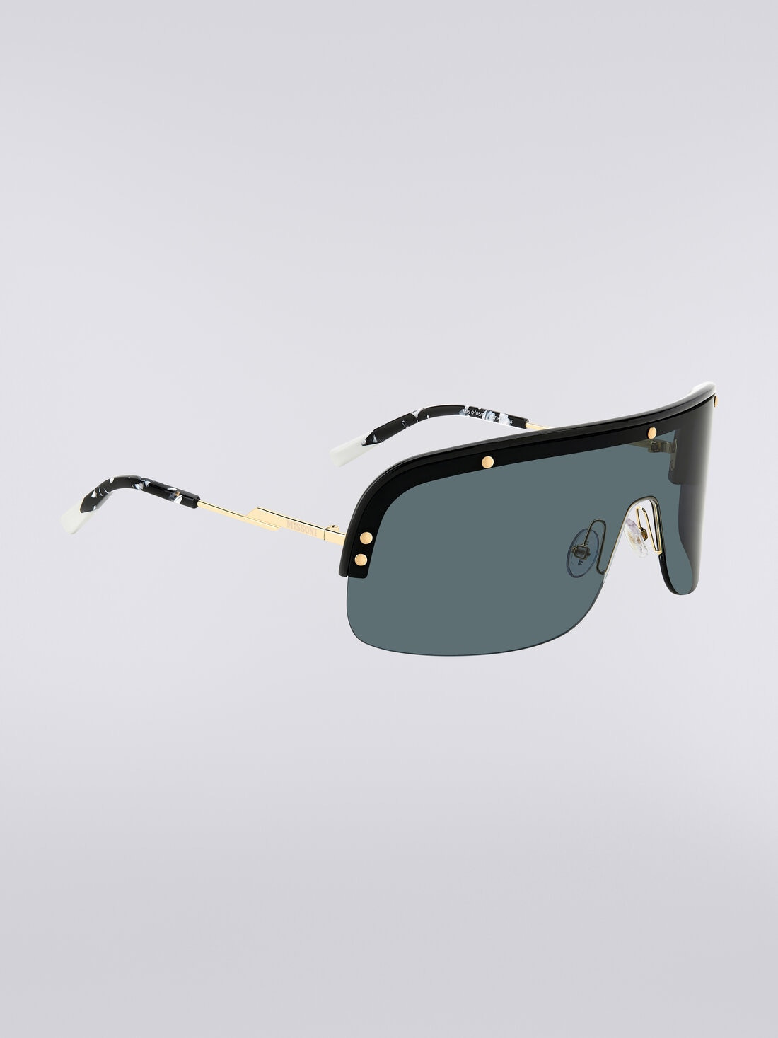 Mask sunglasses with metal temples and acetate tips - 3