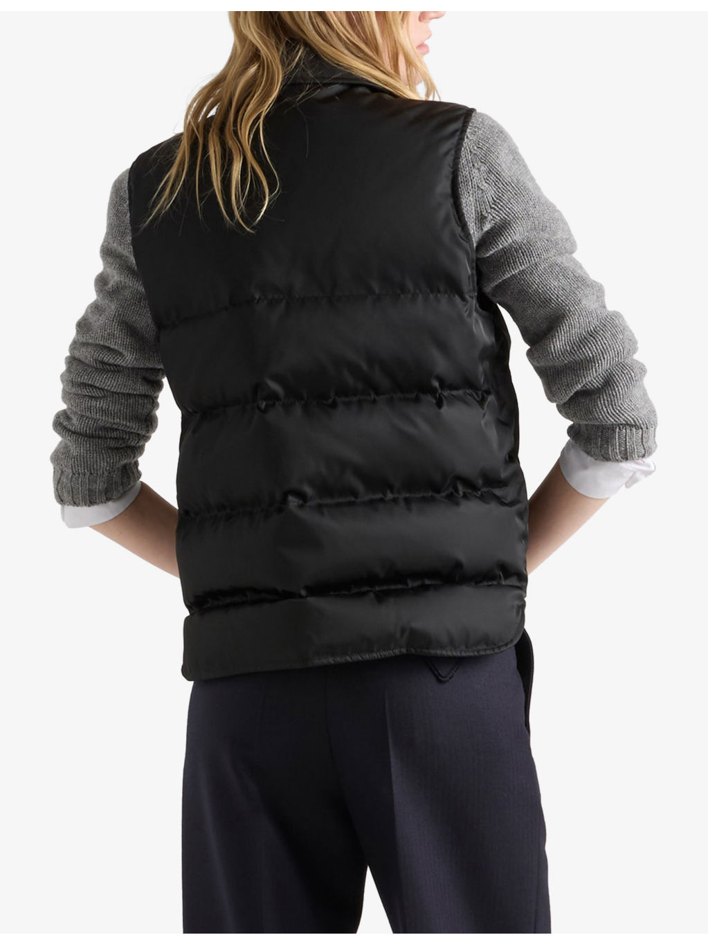 Re Nylon Collared Shell-Down Gilet - 4