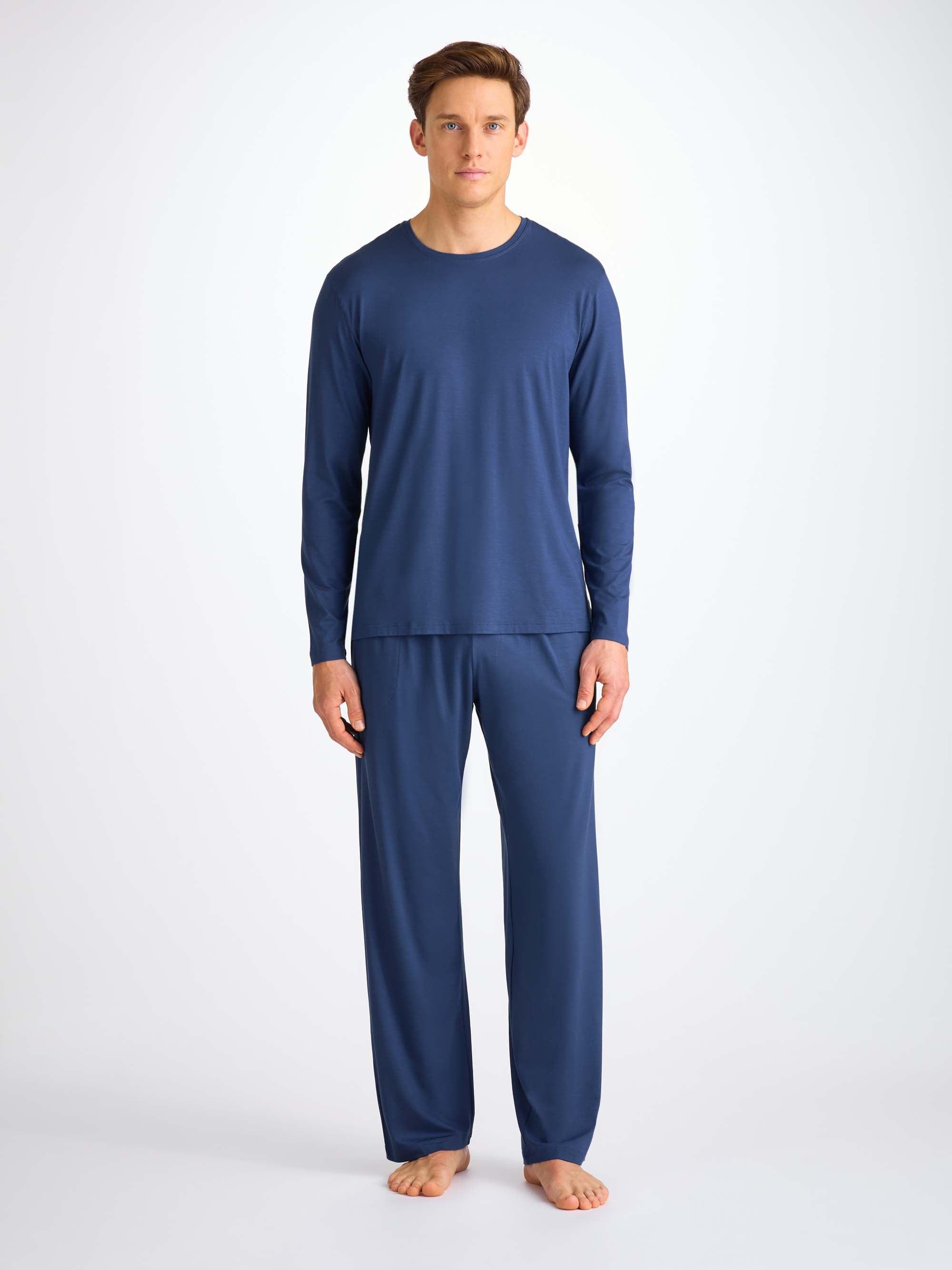 Men's Lounge Pants Basel Micro Modal Stretch Sapphire - 3